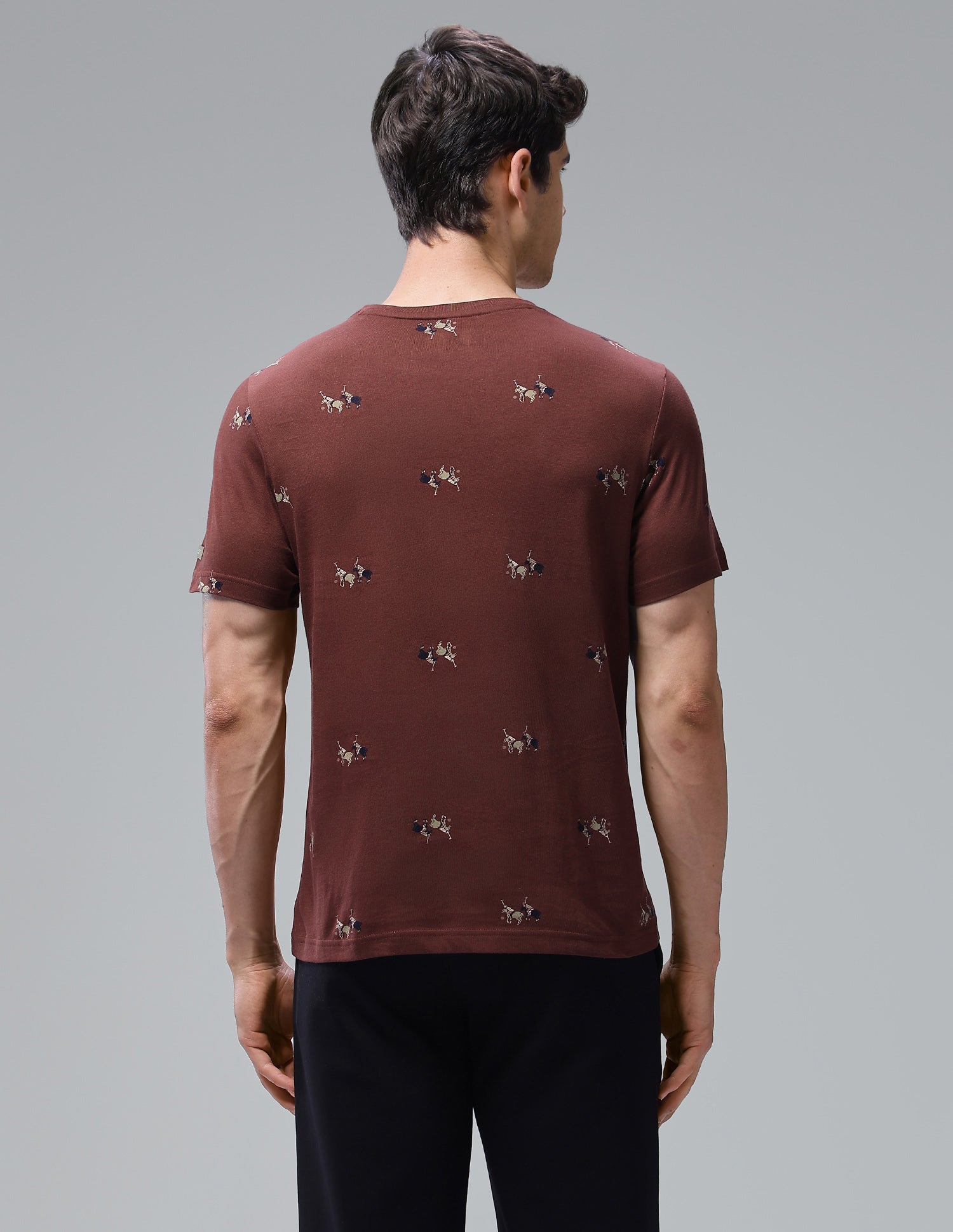 Graphic Brand Printed Regular Fit Loungewear T-Shirt Sable - U.S. Polo Assn. India | Large