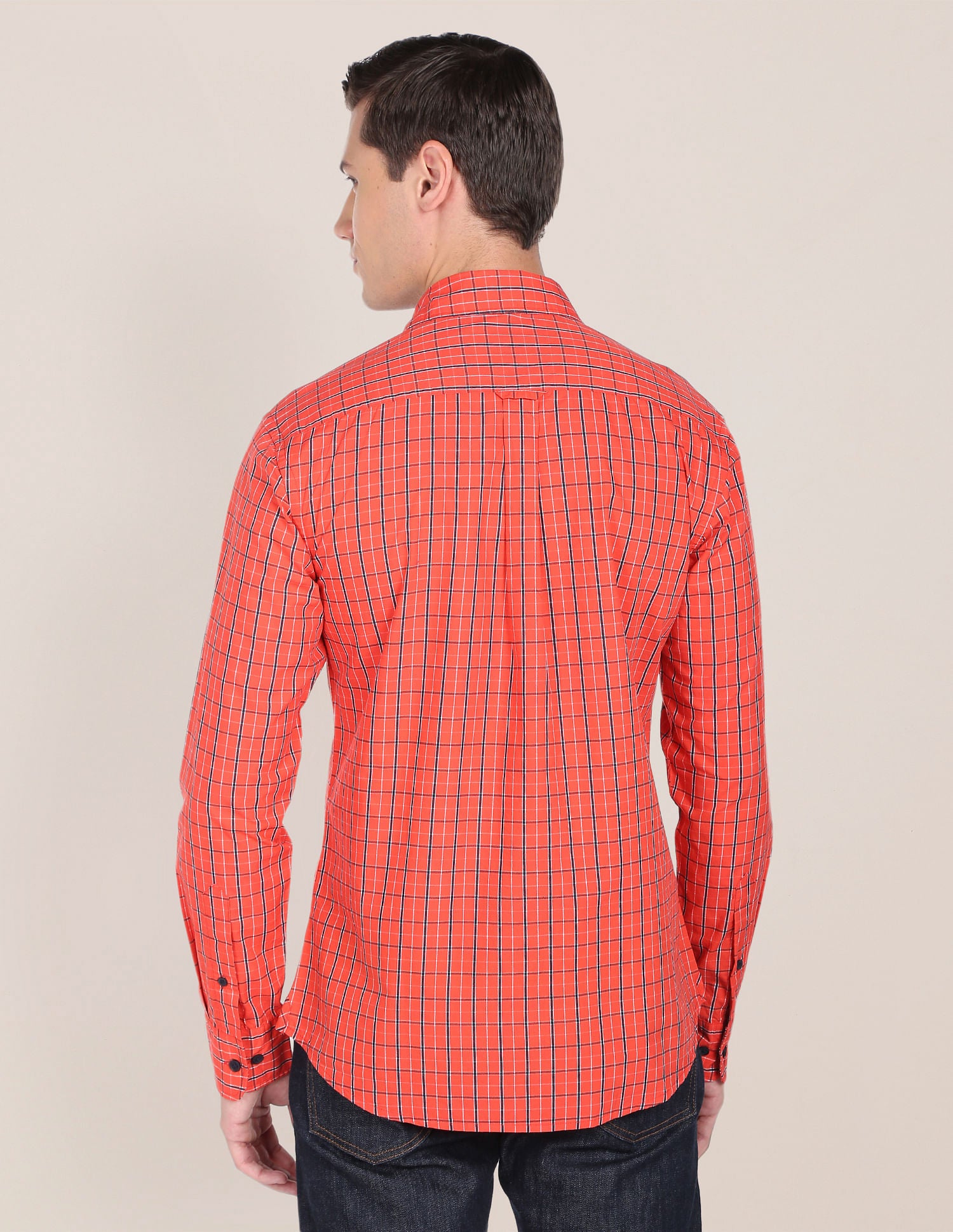 Grid Oxford Shirt Red - U.S. POLO ASSN. | Large