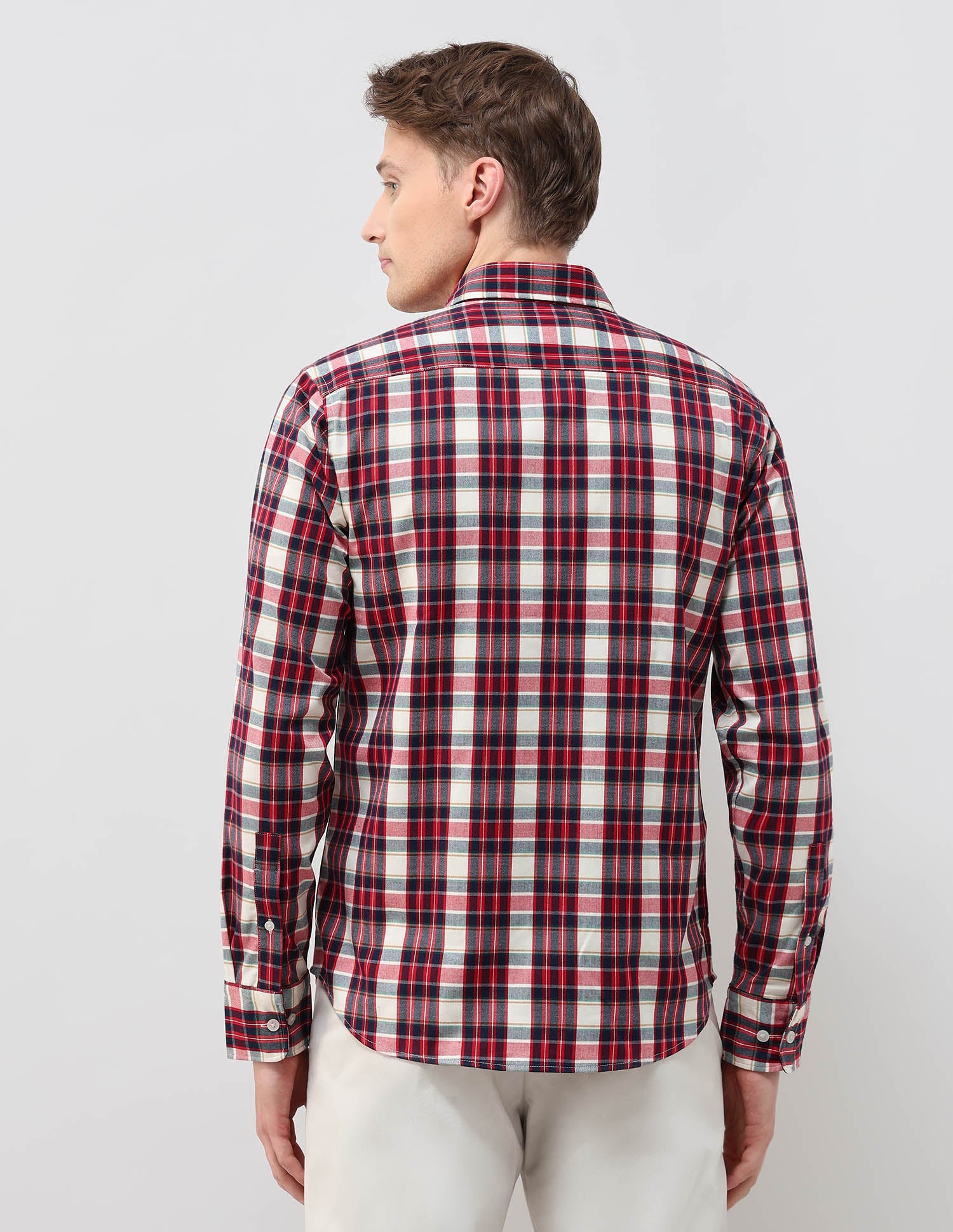 Plaid Checked Tailored Fit Shirt Red - U.S. Polo Assn. India | Large