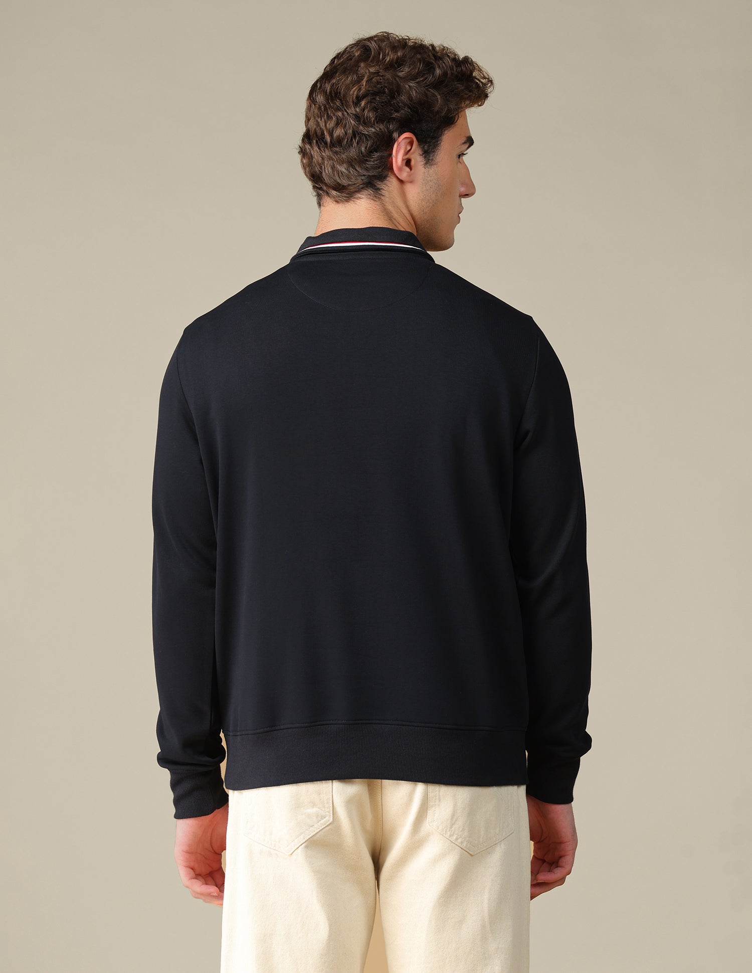Solid Zipper Sweatshirt Navy - U.S. Polo Assn. India | Large