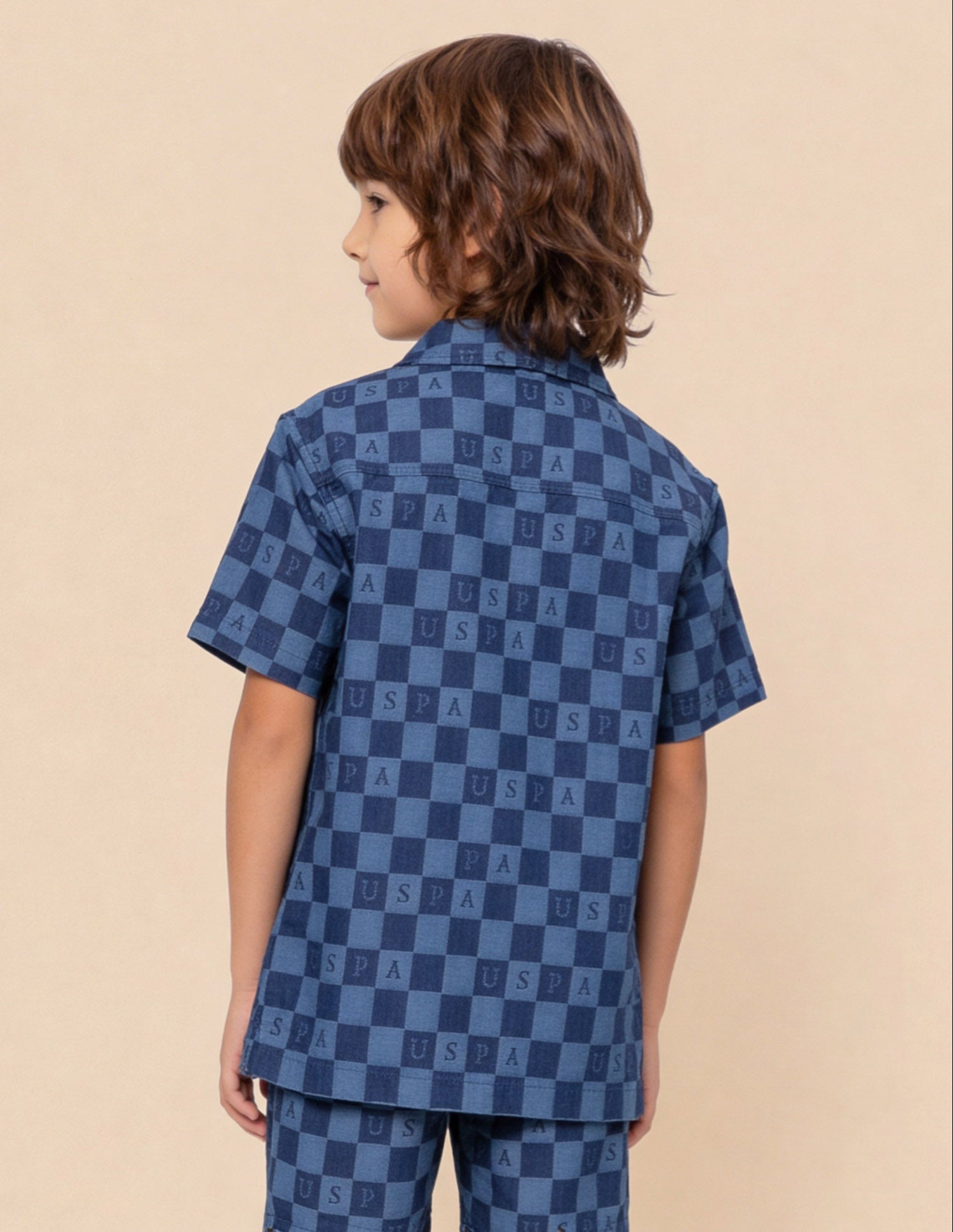 Chequer Brand Printed Dobby Shirt Light Indigo - U.S. Polo Assn. India | Large