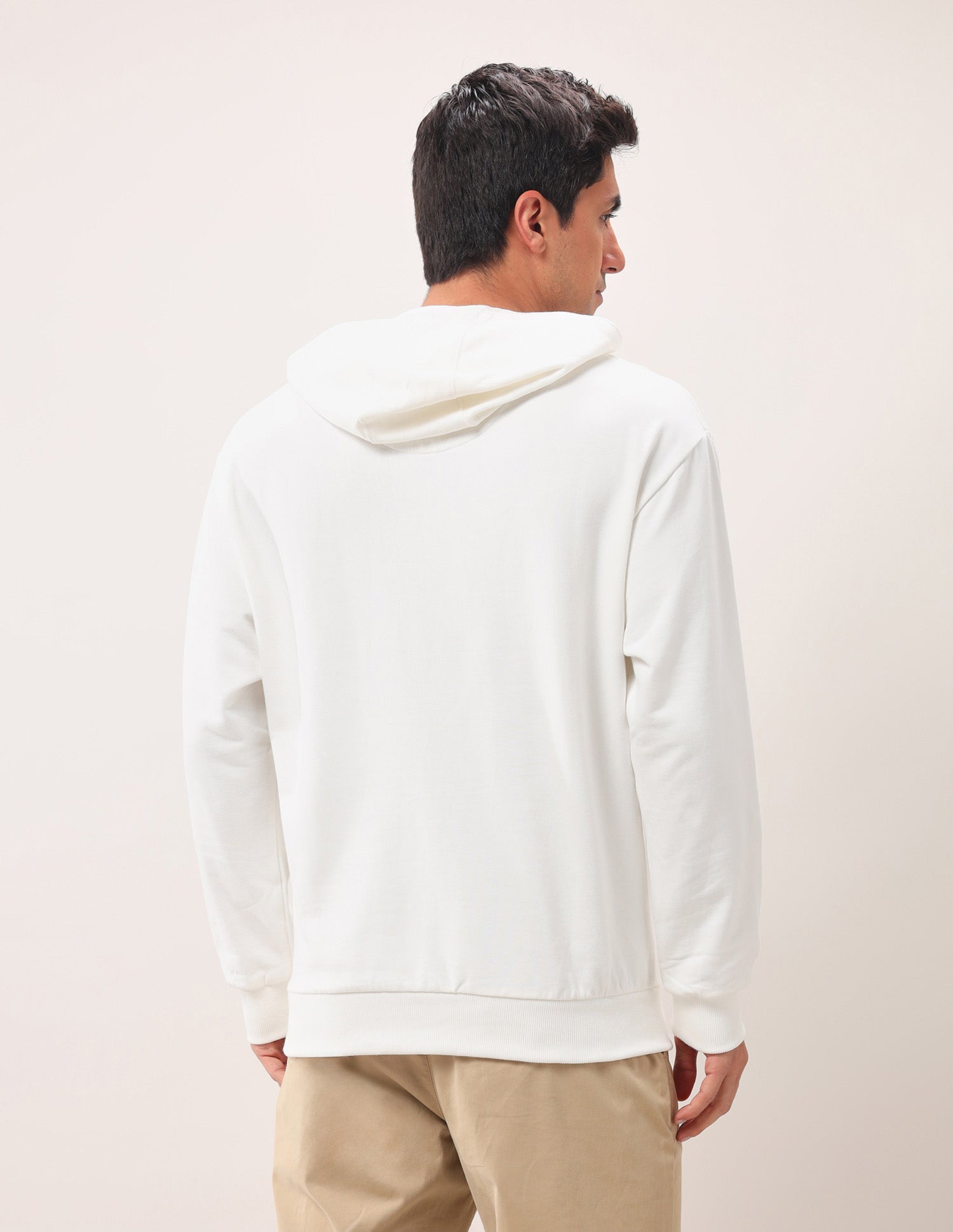 Brand Printed Oversized Fit Sweatshirt Ivory - U.S. Polo Assn. India | Large