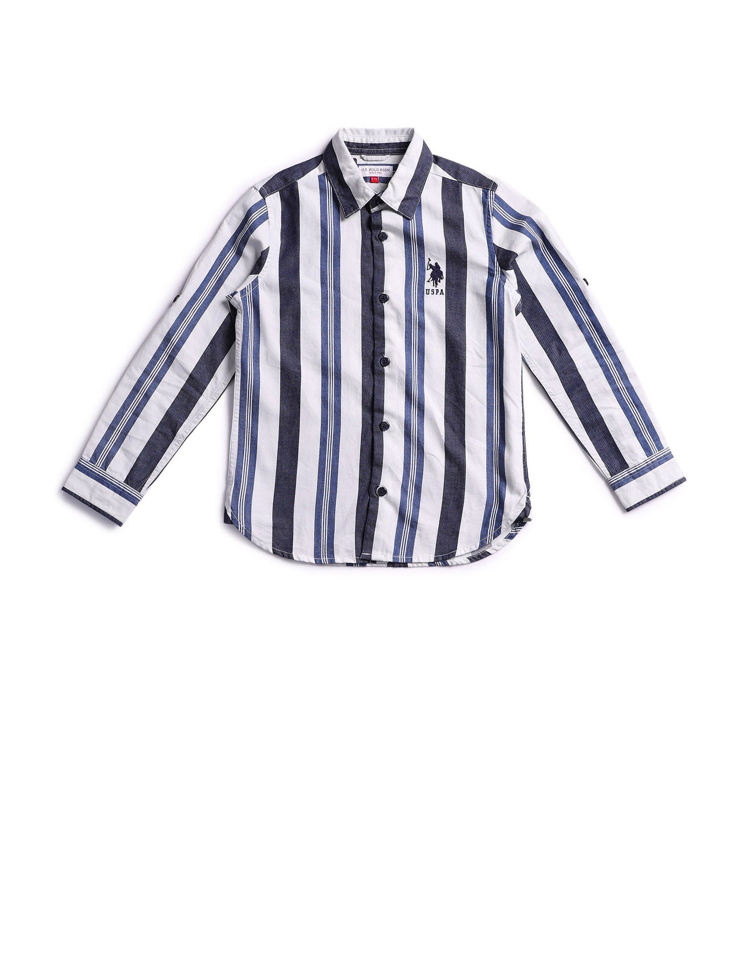 Boys Twill Vertical Striped Shirt Indigo - U.S. POLO ASSN. | Large