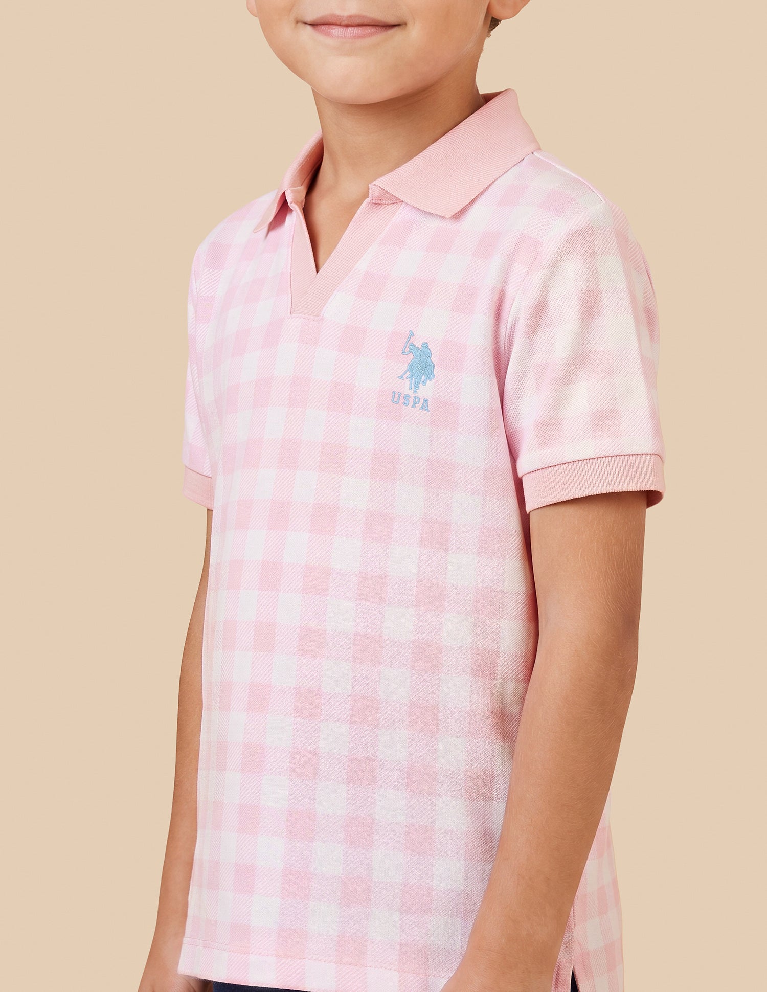 Checked Regular Fit Polo Shirt Light Pink - U.S. Polo Assn. India | Large