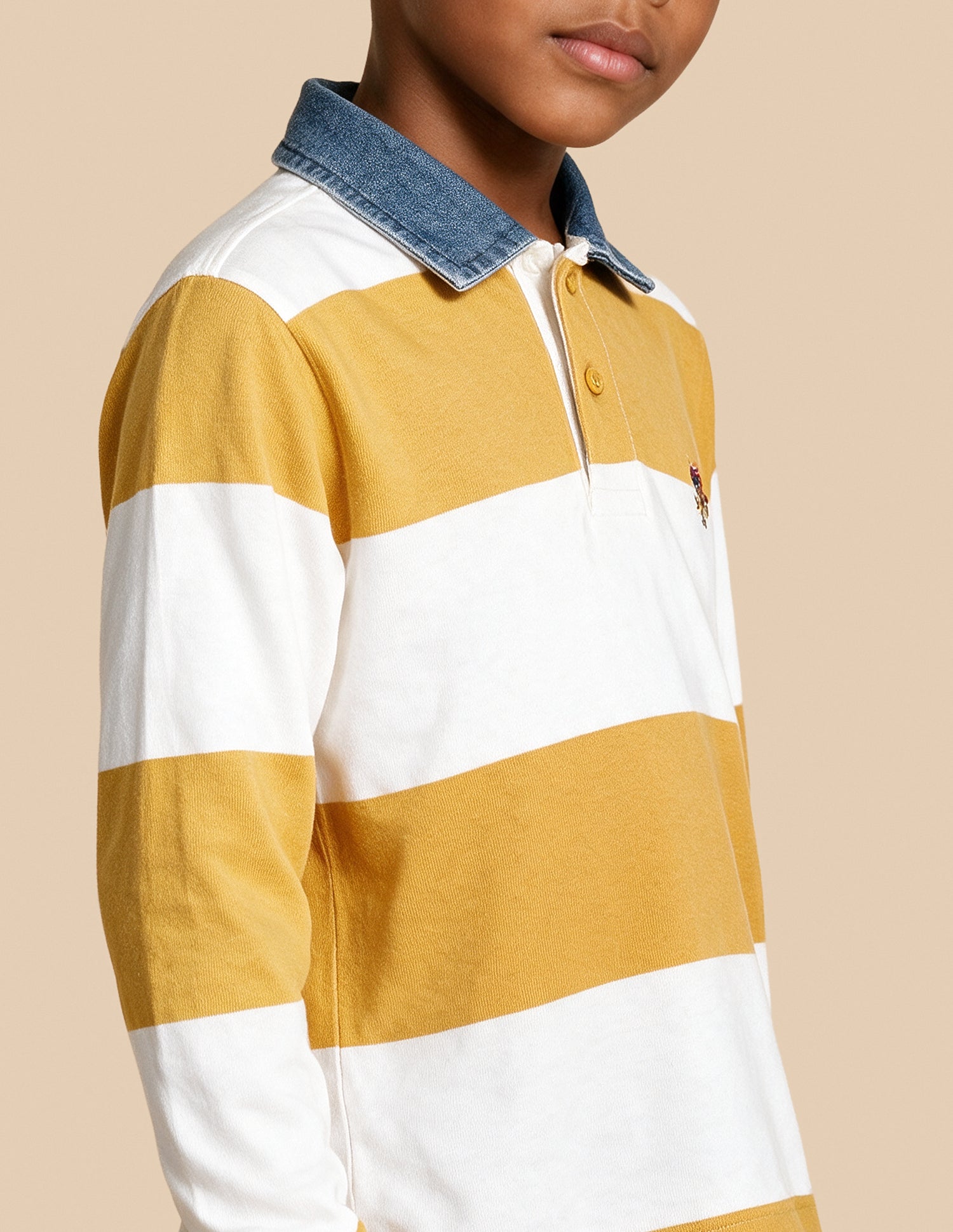 Horizontal Striped Regular Fit Polo Shirt Mustard - U.S. Polo Assn. India | Large
