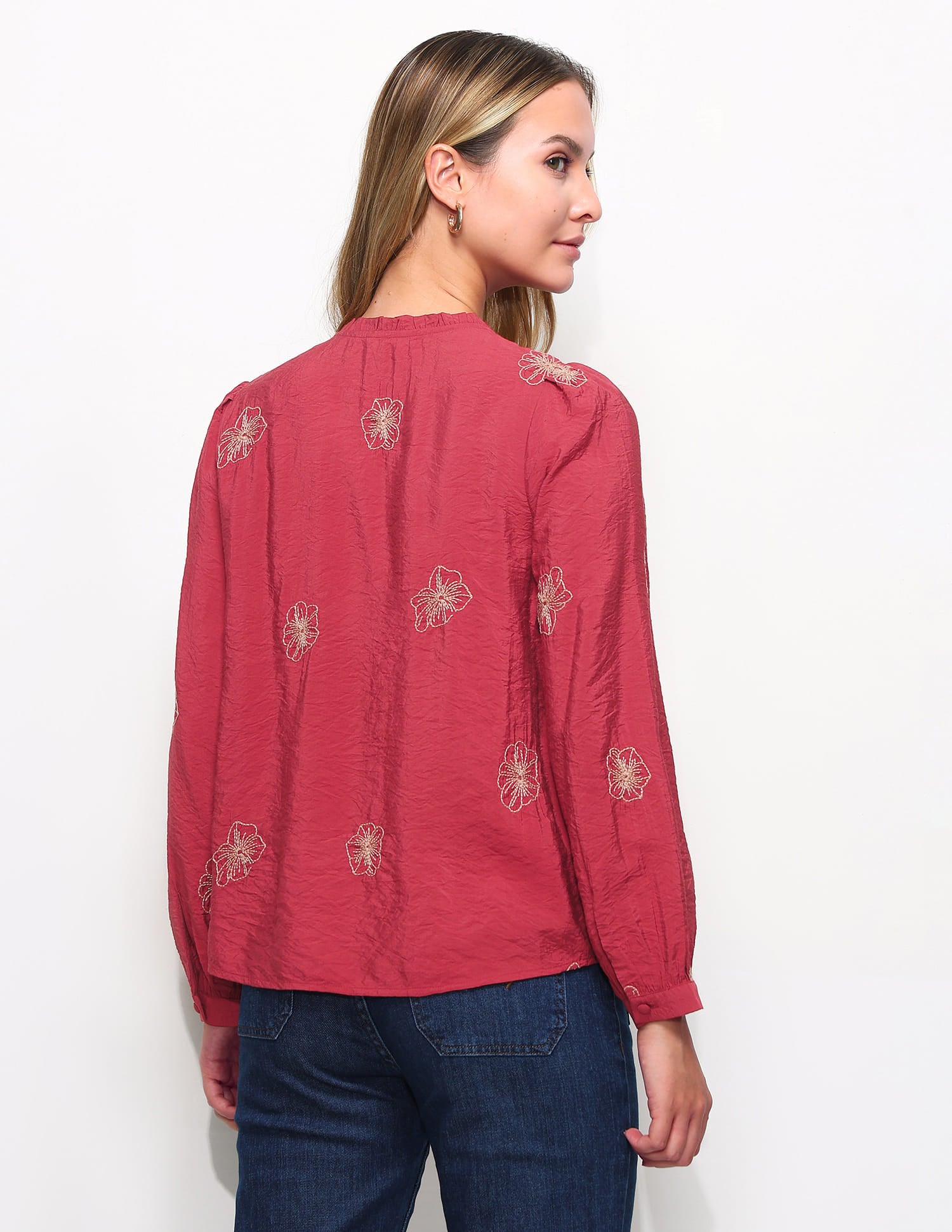 Floral Embroidered Top Red - U.S. Polo Assn. India | Large