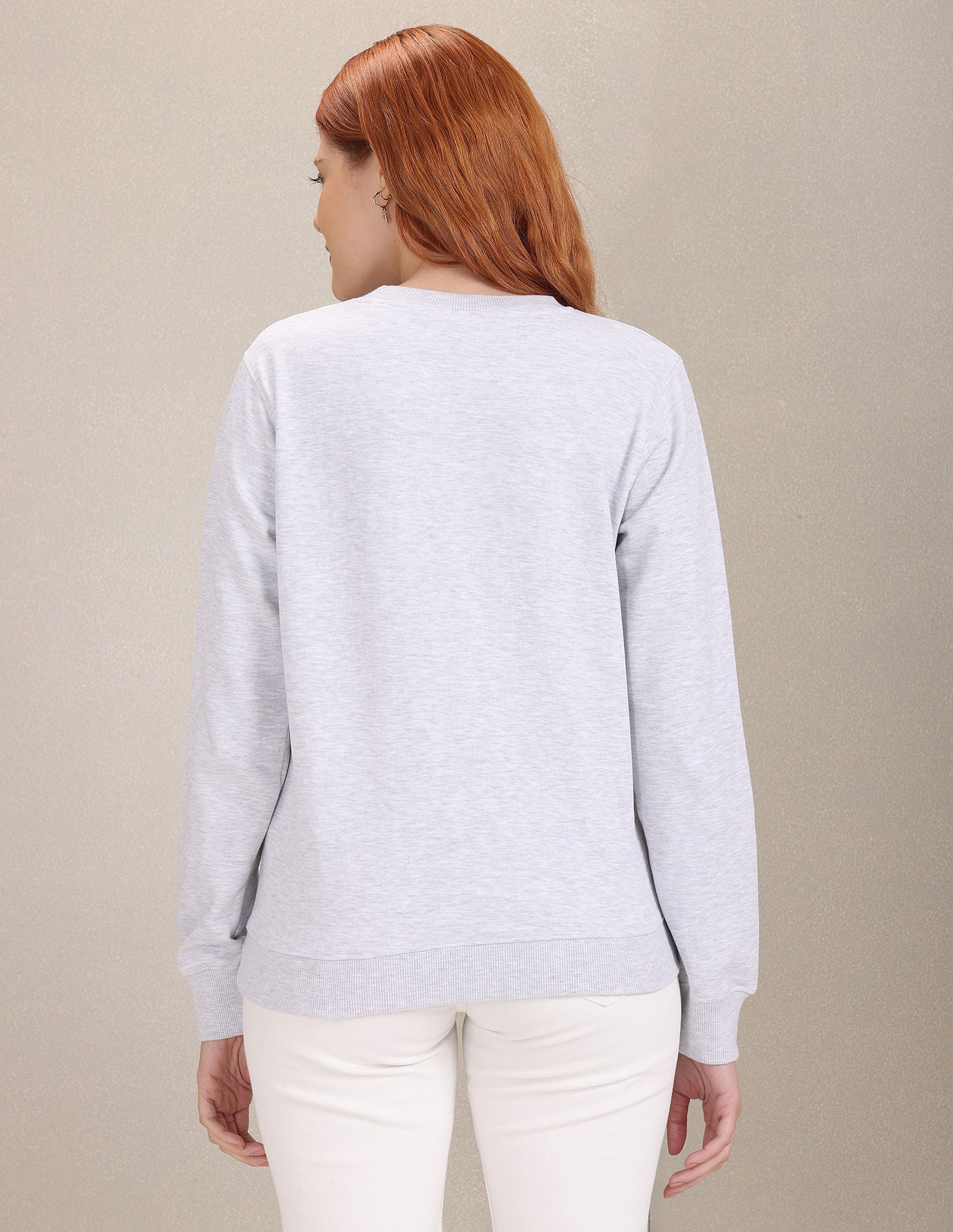 Heathered Brand Embroidered Sweatshirt Light Grey - U.S. Polo Assn. India | Large