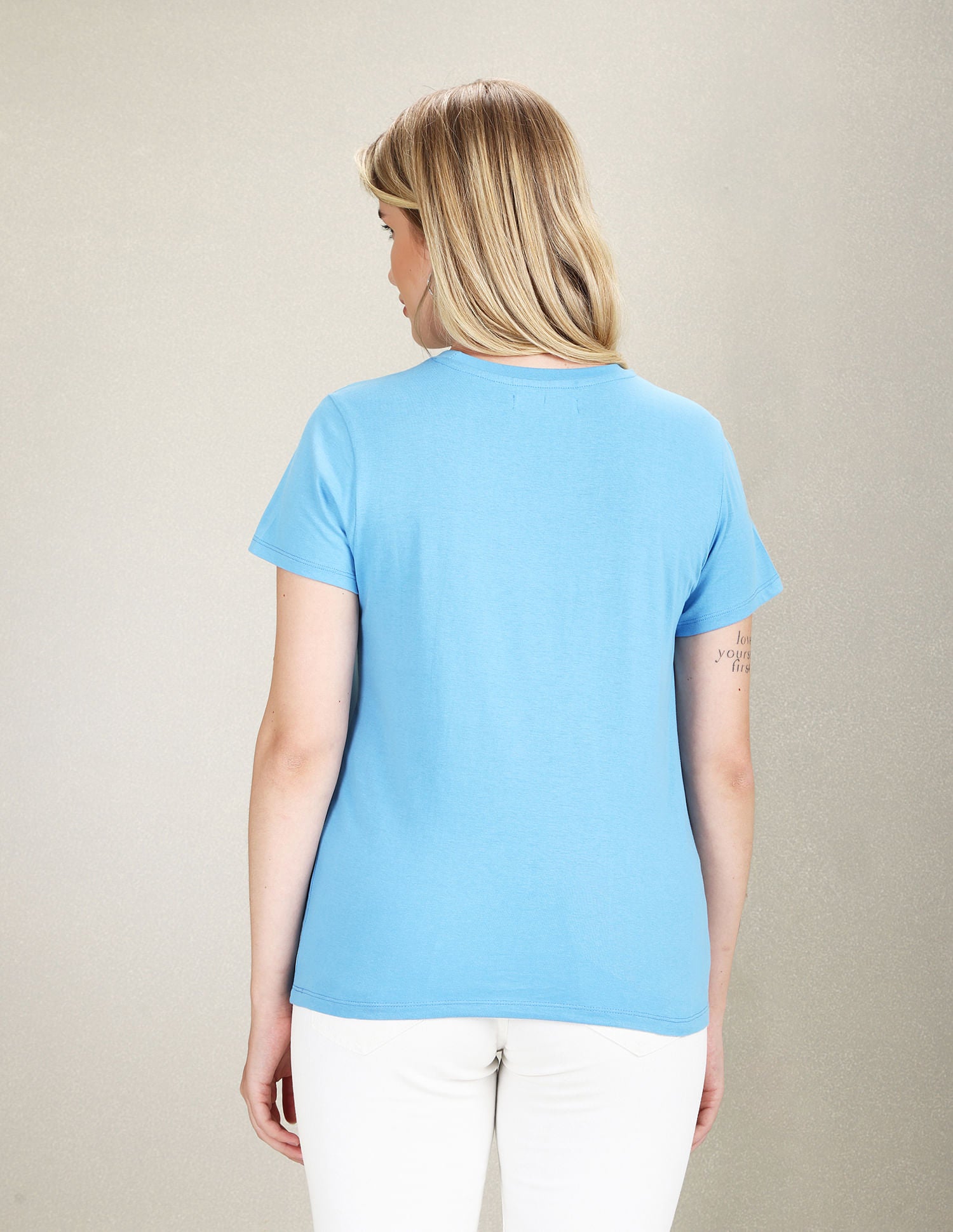 Crew Neck Appliqued Crest T-Shirt Light Blue - U.S. POLO ASSN. | Large