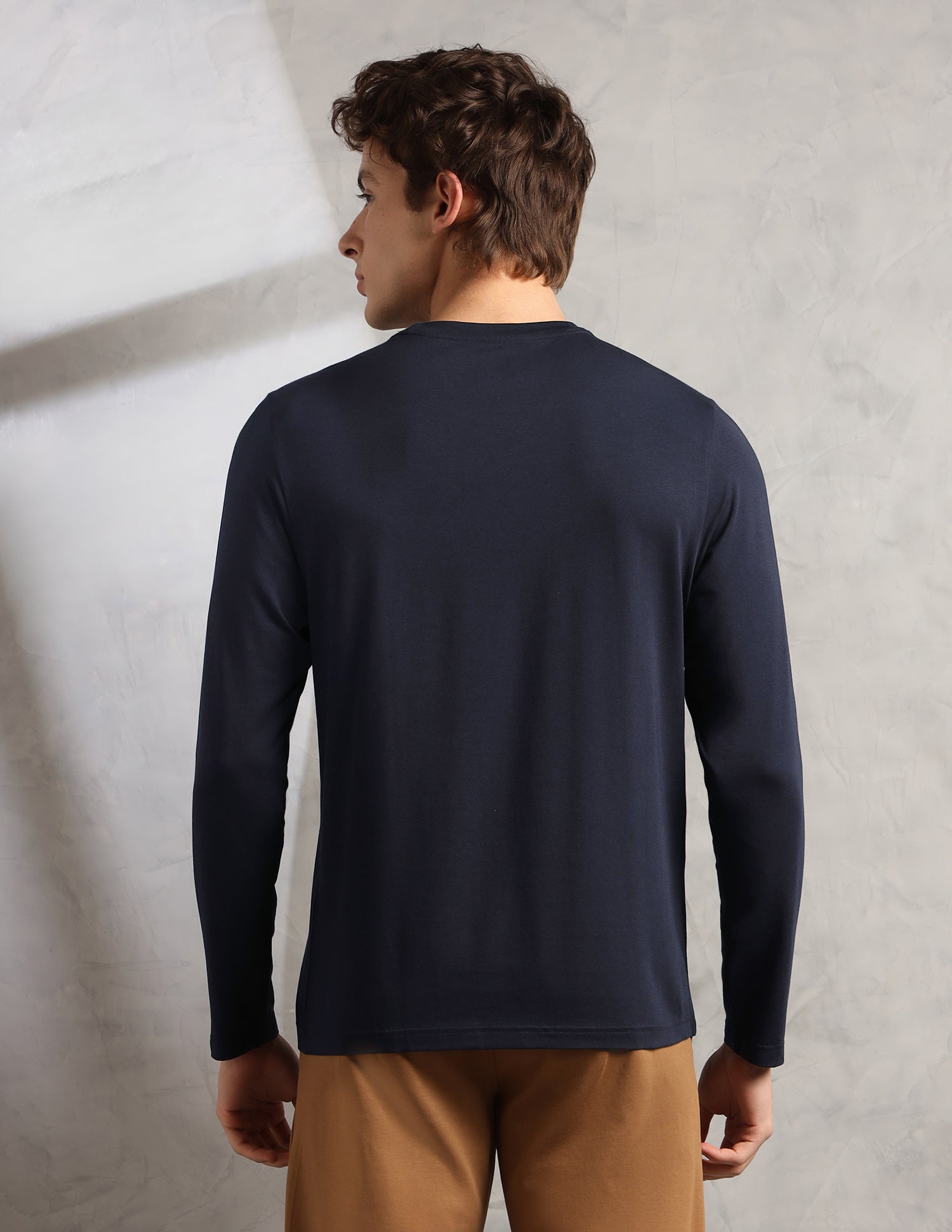 Brethable Full Sleeve PE006-PL Lounge T-Shirt - Pack Of 1 Navy - U.S. Polo Assn. India | Large