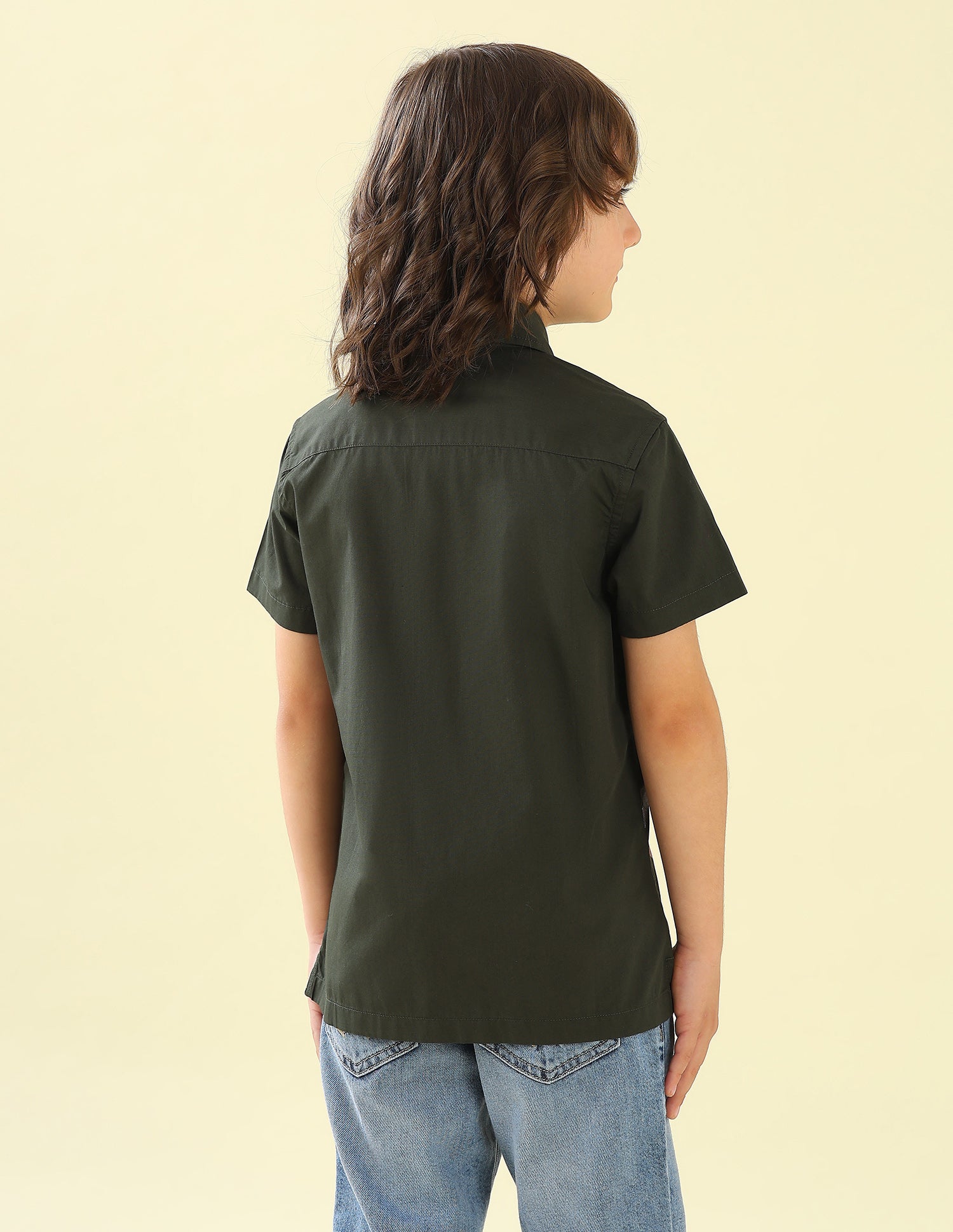 Graphic Brand Printed Regular Fit Shirt Dark Olive - U.S. Polo Assn. India | Large