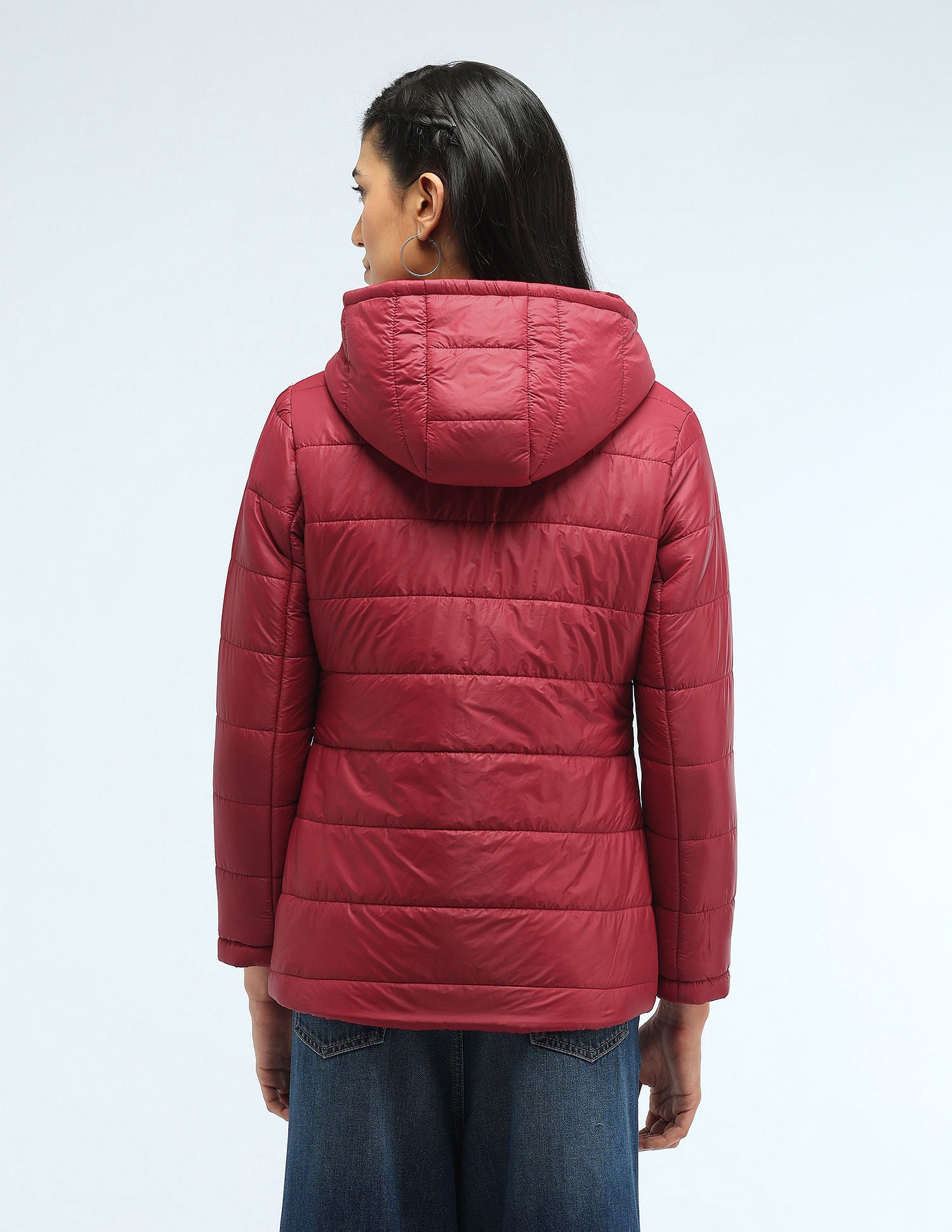 Hooded Solid Padded Jacket Maroon - U.S. POLO ASSN. | Large