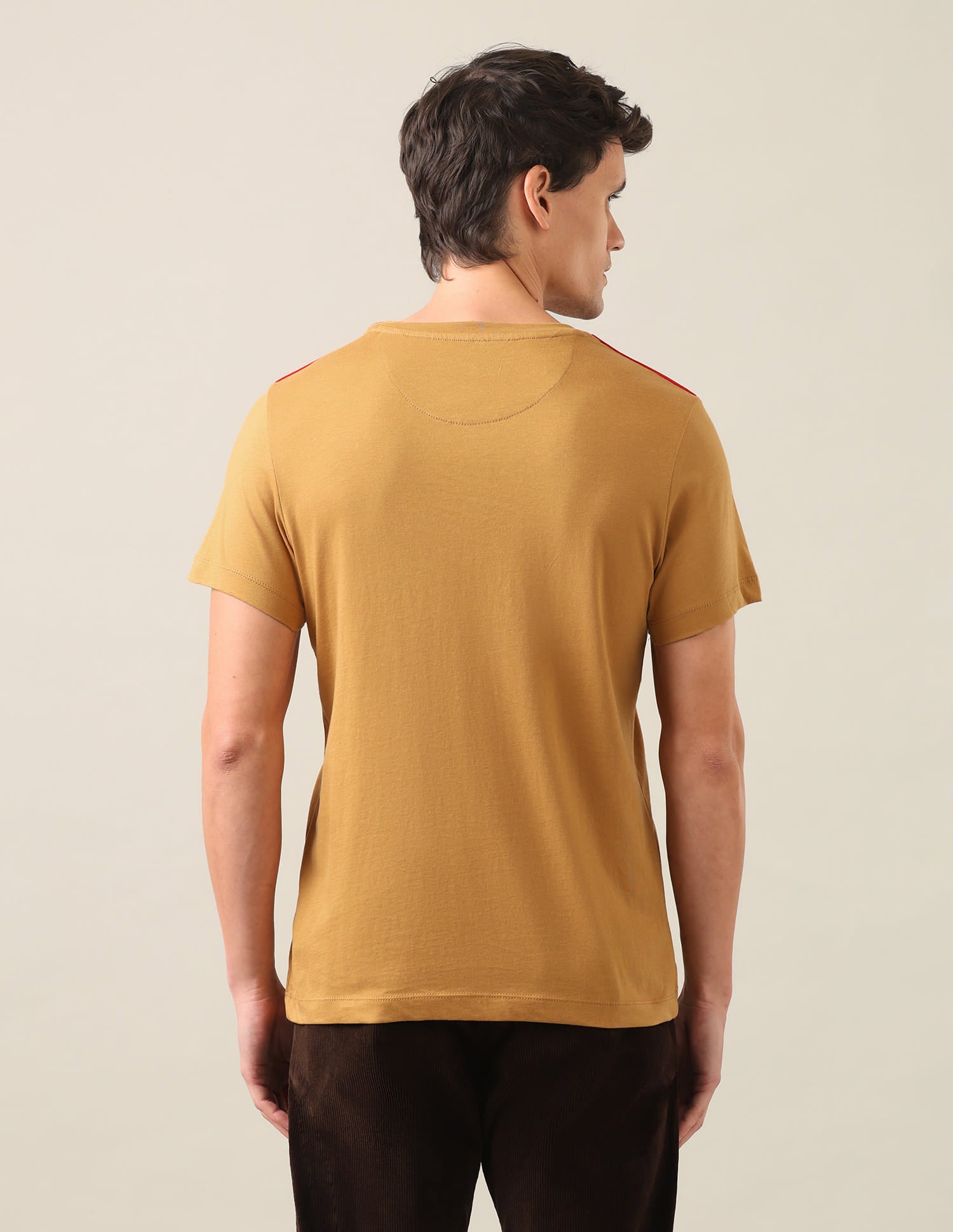 Solid Regular Fit T-Shirt Mustard - U.S. Polo Assn. India | Large