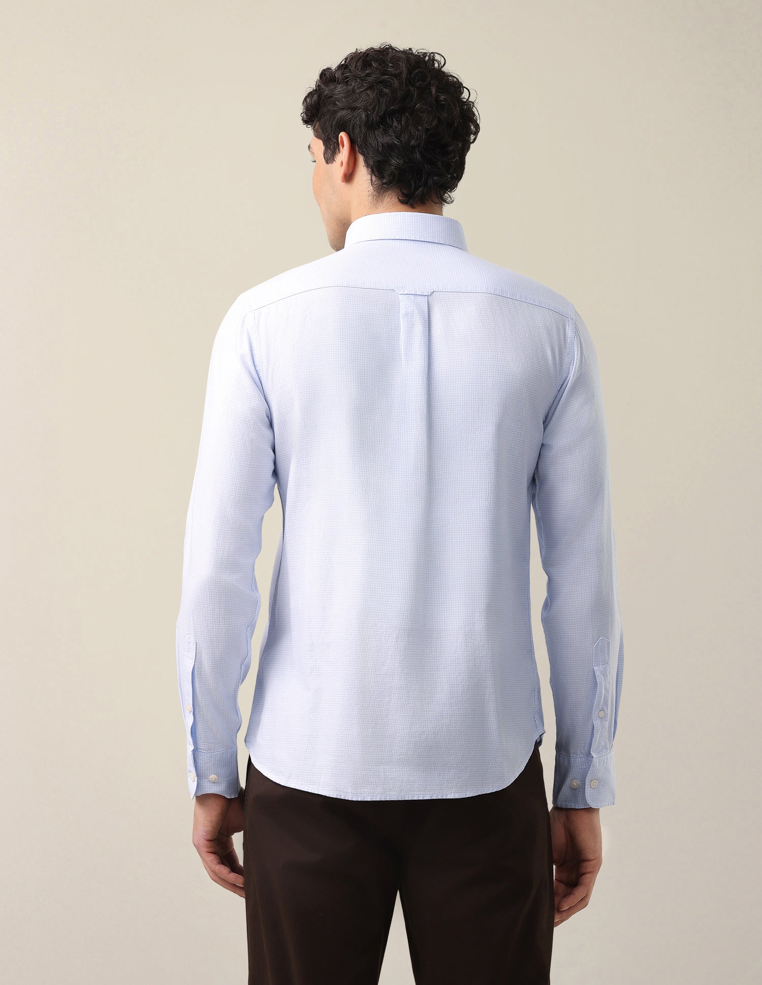 Twill Tailored Fit Button-Down Collar Shirt Light Blue - U.S. Polo Assn. India | Large