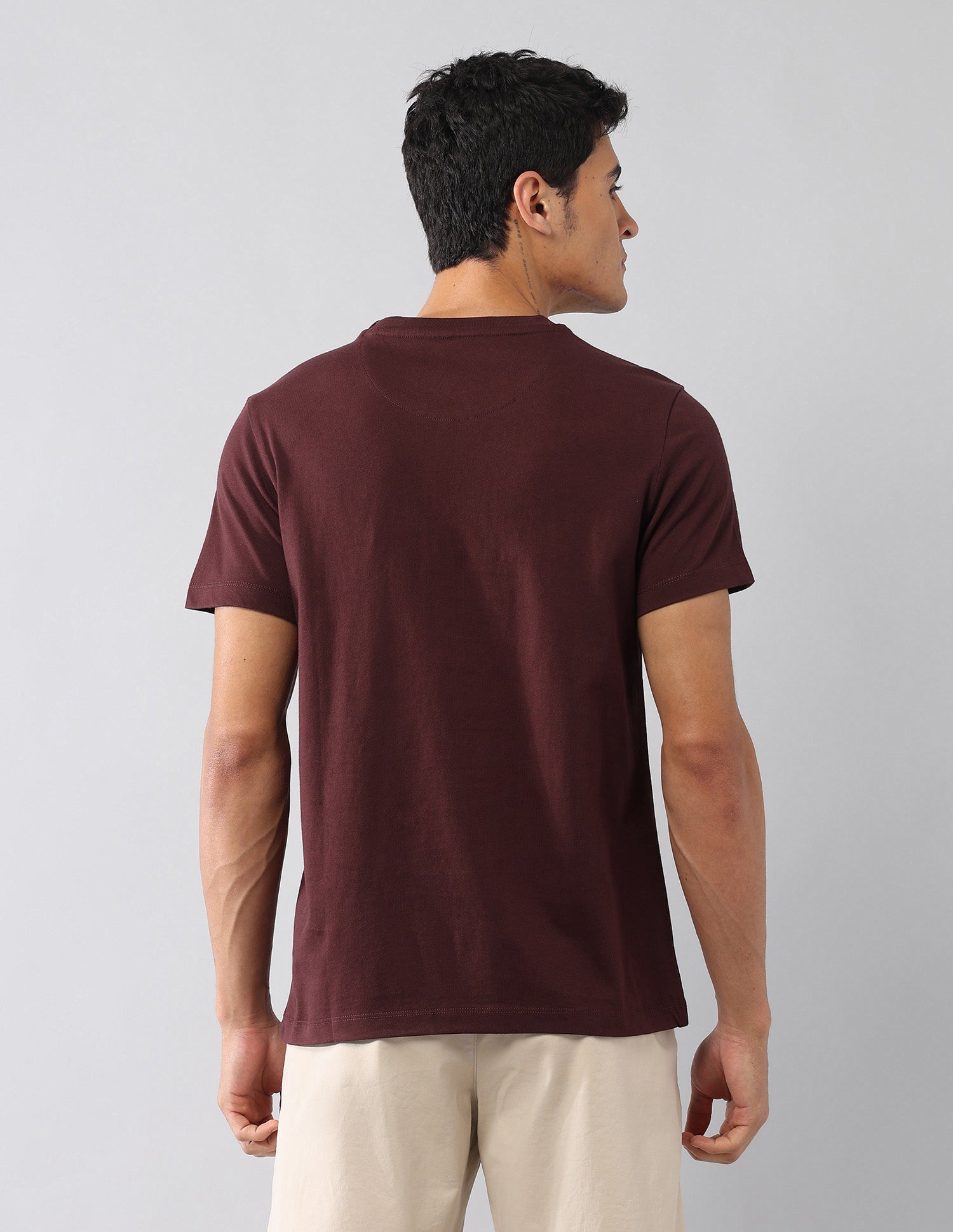 Brand Printed Muscle Fit Colligiate T-Shirt Wine - U.S. Polo Assn. India | Large