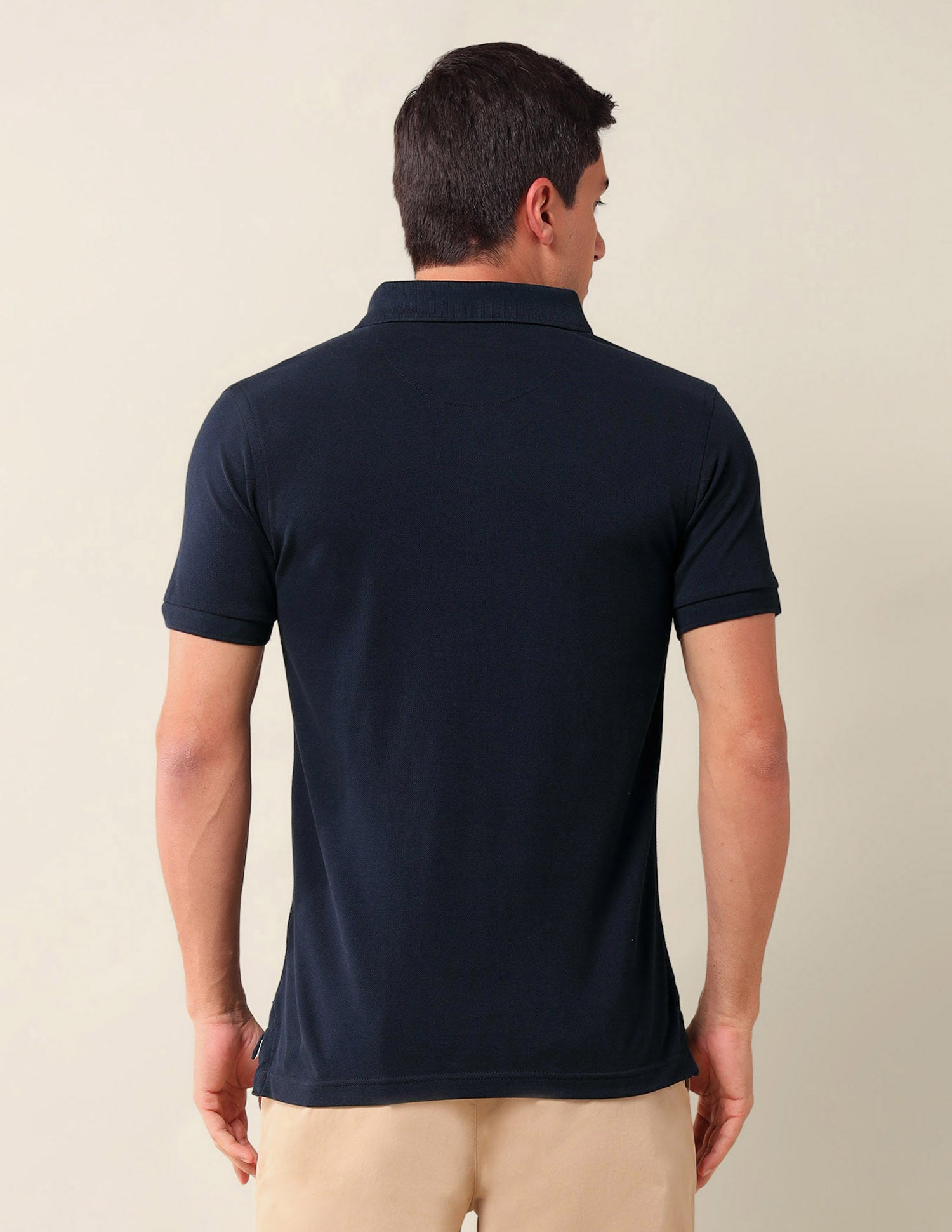 Solid Slim Fit Polo Shirt Navy - U.S. Polo Assn. India | Large