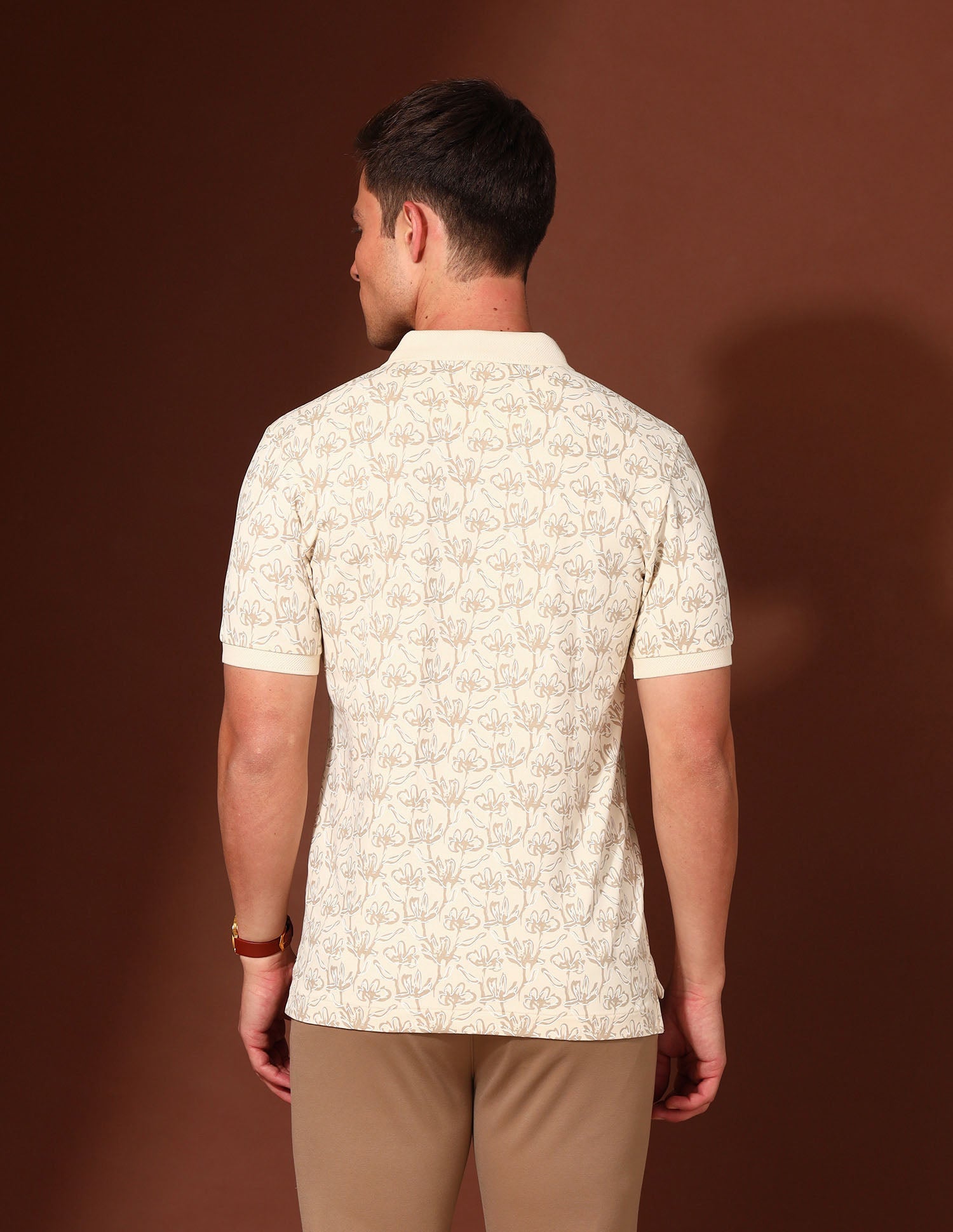 Floral Printed Working Holiday Polo Shirt Beige - U.S. Polo Assn. India | Large