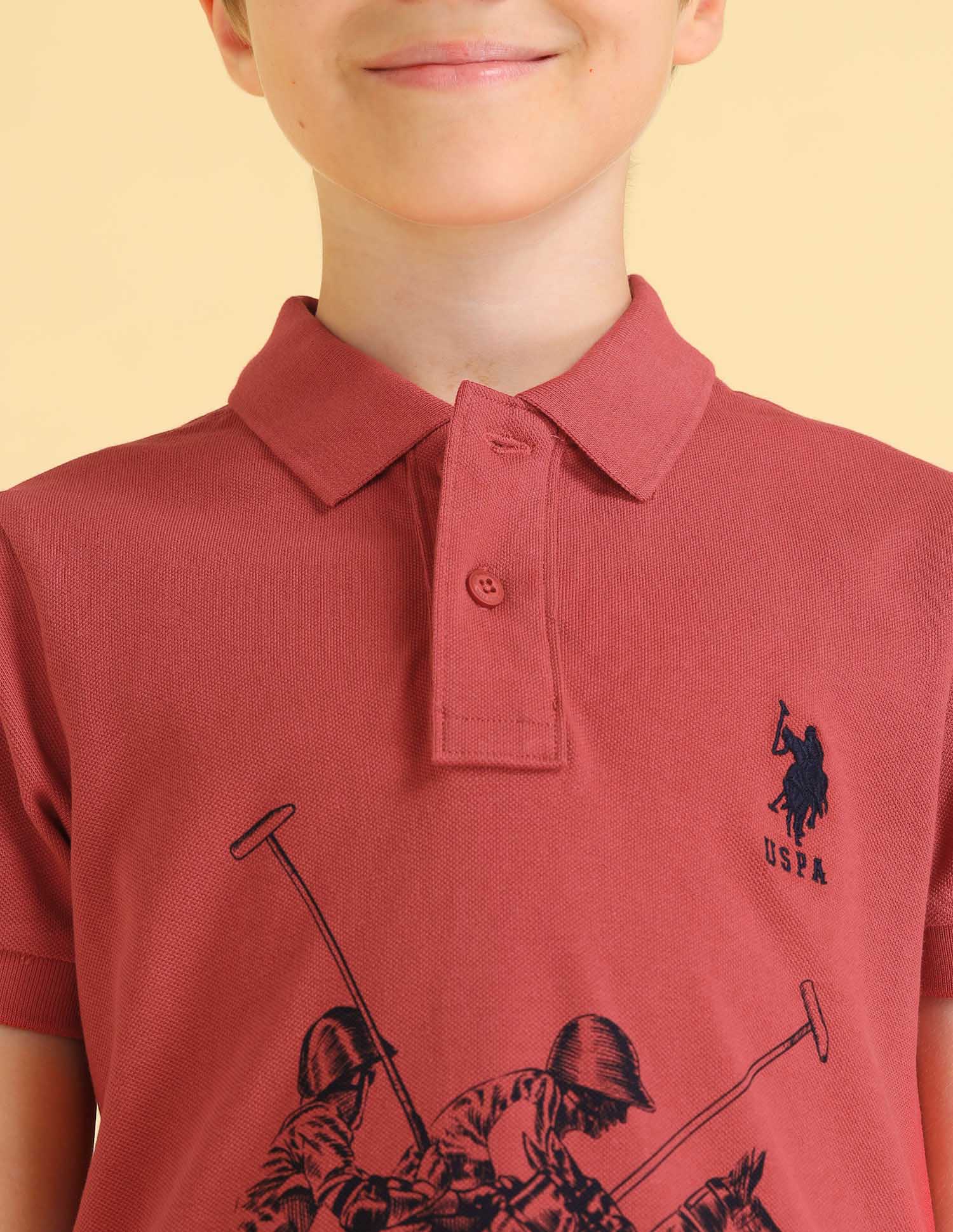 UKTSH1776 RUST Boys T-Shirt Rust - U.S. POLO ASSN. | Large