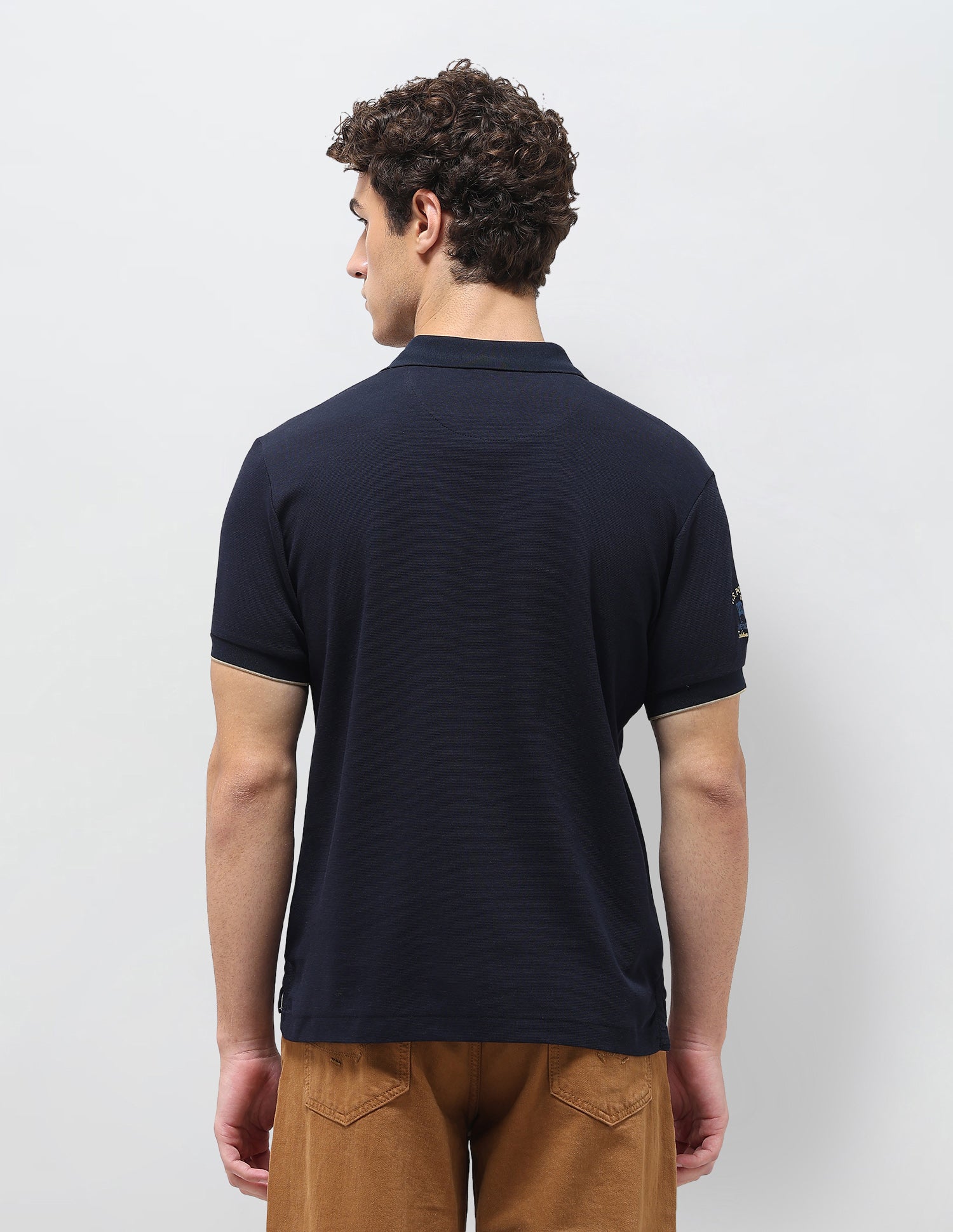 Solid Slim Fit Polo Shirt Navy - U.S. Polo Assn. India | Large