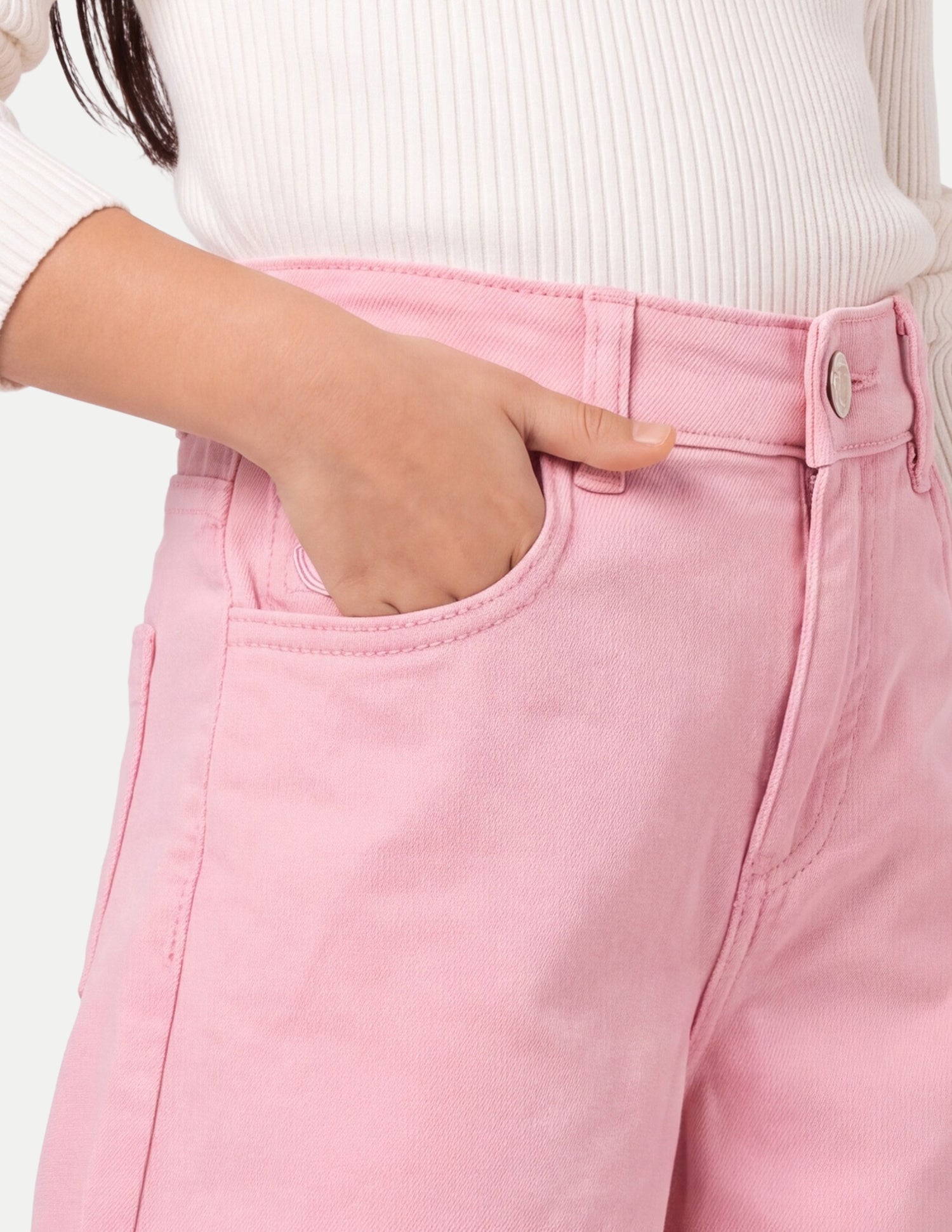 Wide Leg Fit Pink Jeans Pink - U.S. Polo Assn. India | Large
