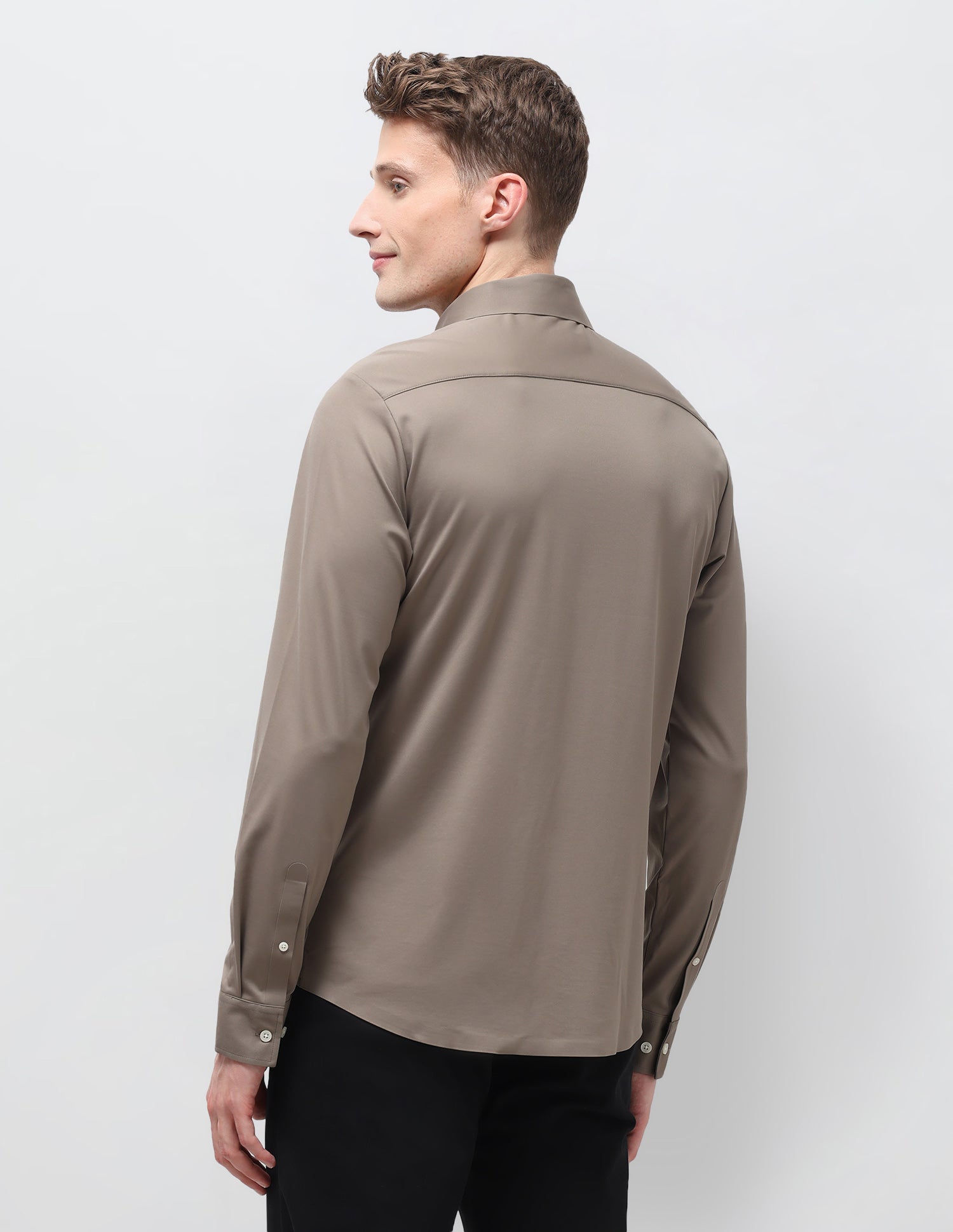 Solid Knitted Shirt Khaki - U.S. Polo Assn. India | Large