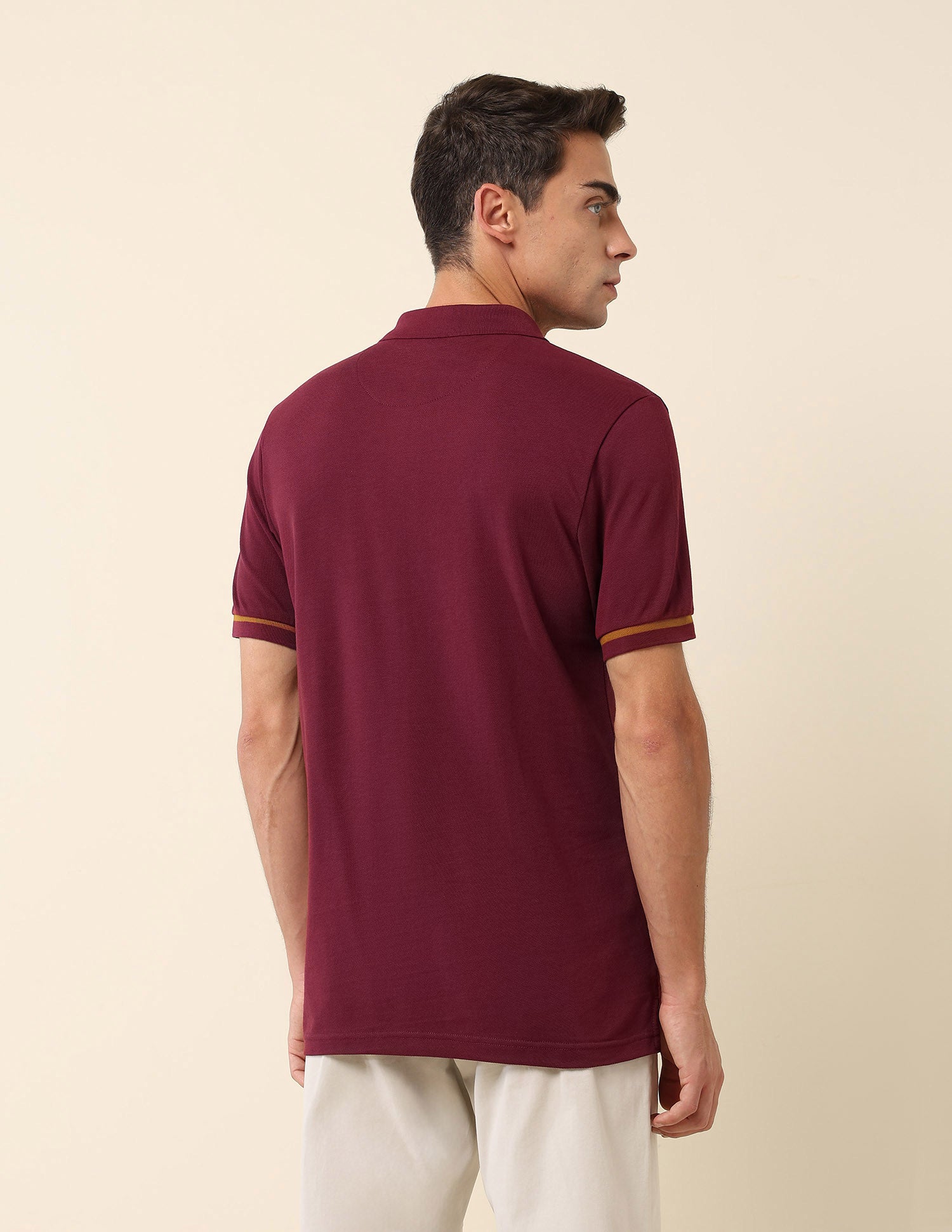 Solid Slim Fit Polo Shirt Maroon - U.S. Polo Assn. India | Large