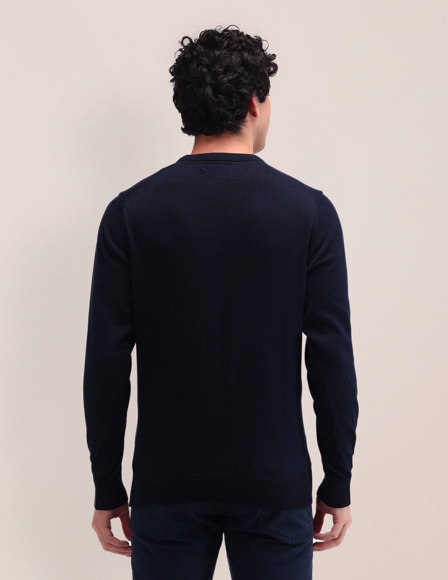 Graphic Printed Regular Fit Sweater Navy - U.S. Polo Assn. India | Large