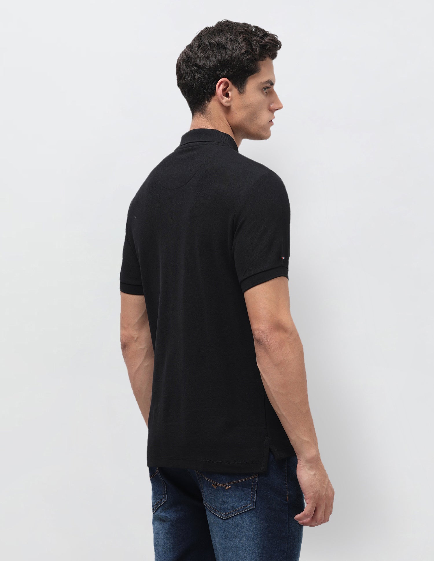 Brand Applique Slim Fit Polo Shirt Black - U.S. Polo Assn. India | Large