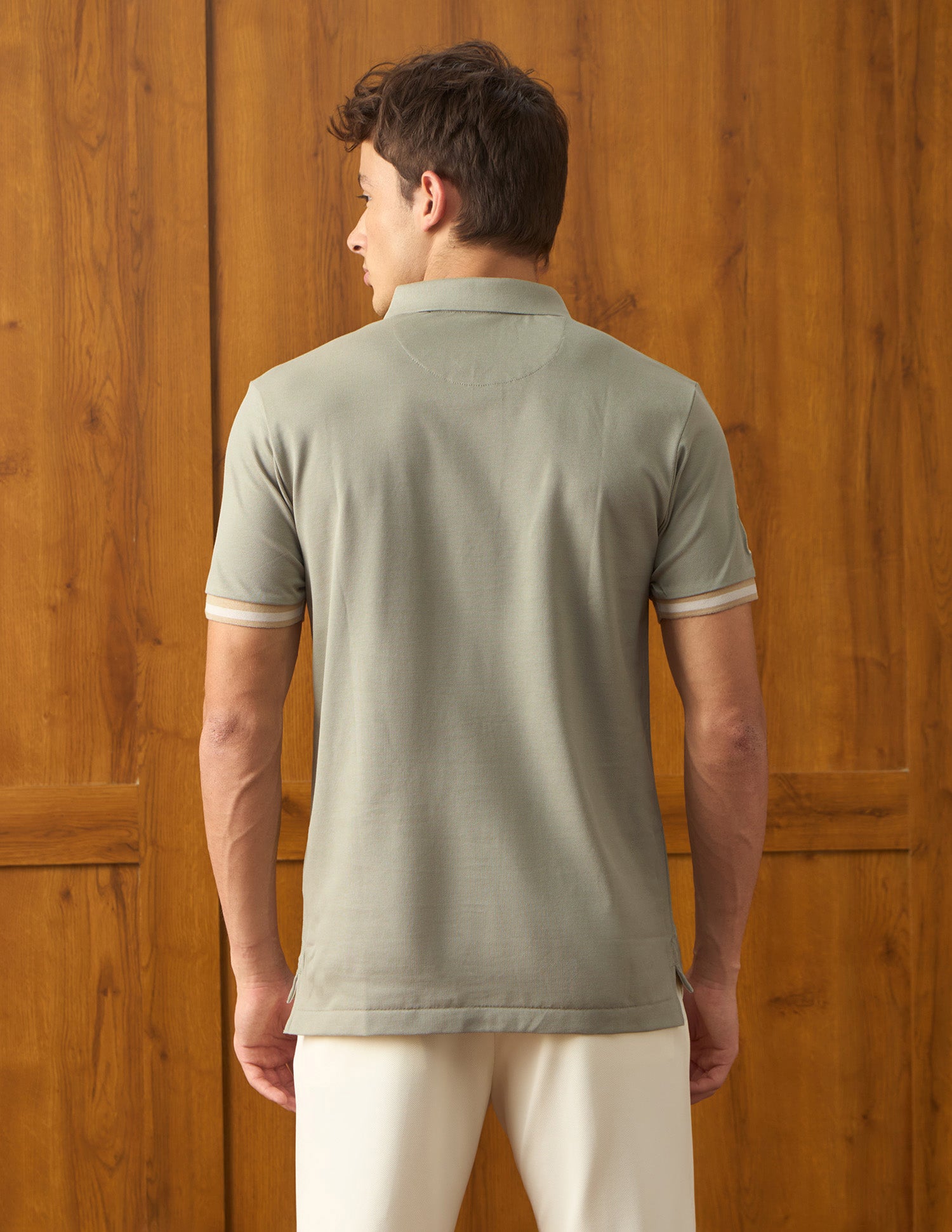 Solid Slim Fit Polo Shirt Light Green - U.S. Polo Assn. India | Large