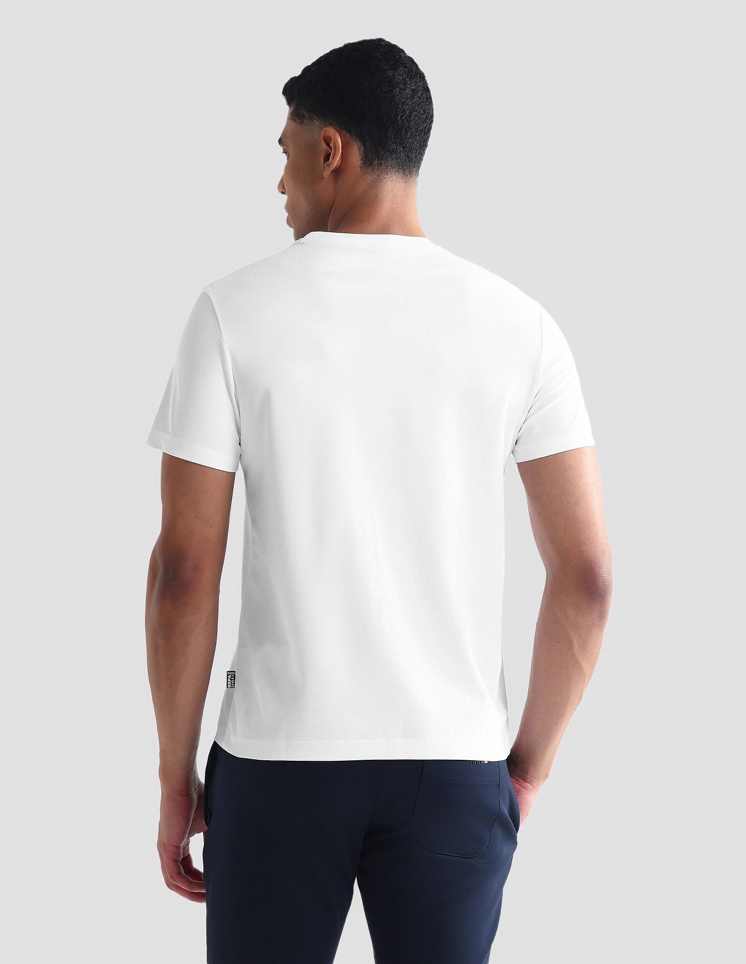 Slim Fit Honeycomb T-Shirt White - U.S. Polo Assn. India | Large