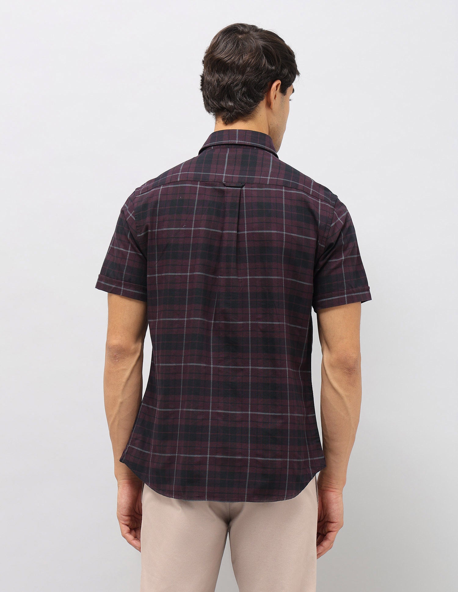 Plaid Checked Dobby Shirt Wine - U.S. Polo Assn. India | Large