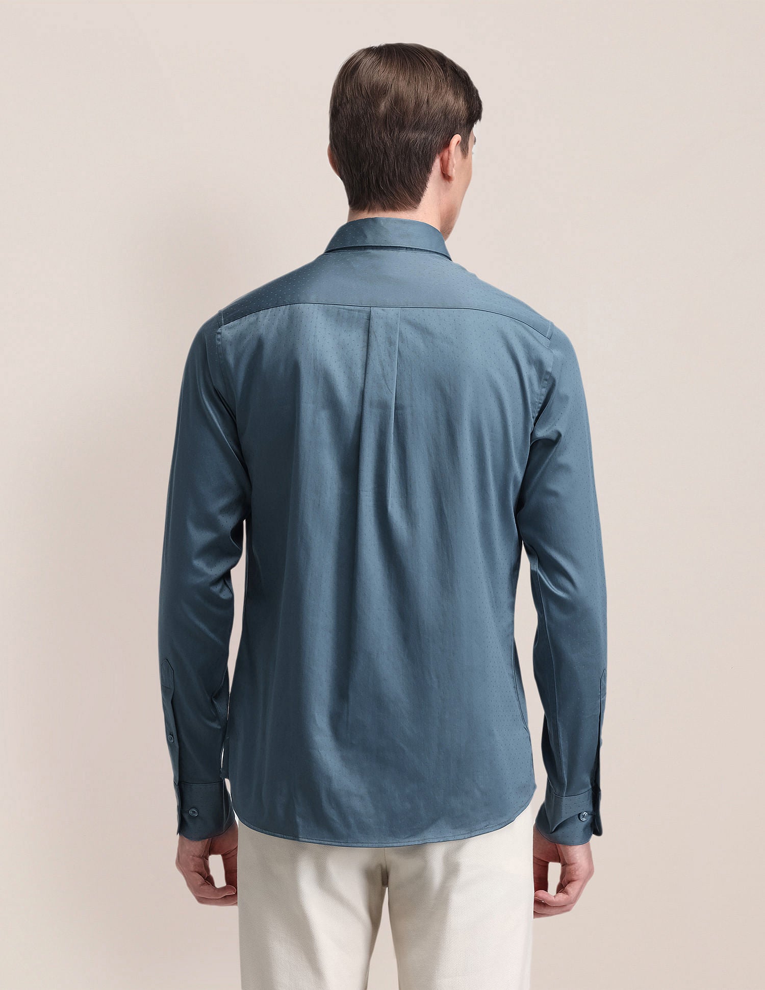 Tailored Fit Satin Shirt Teal - U.S. Polo Assn. India | Large