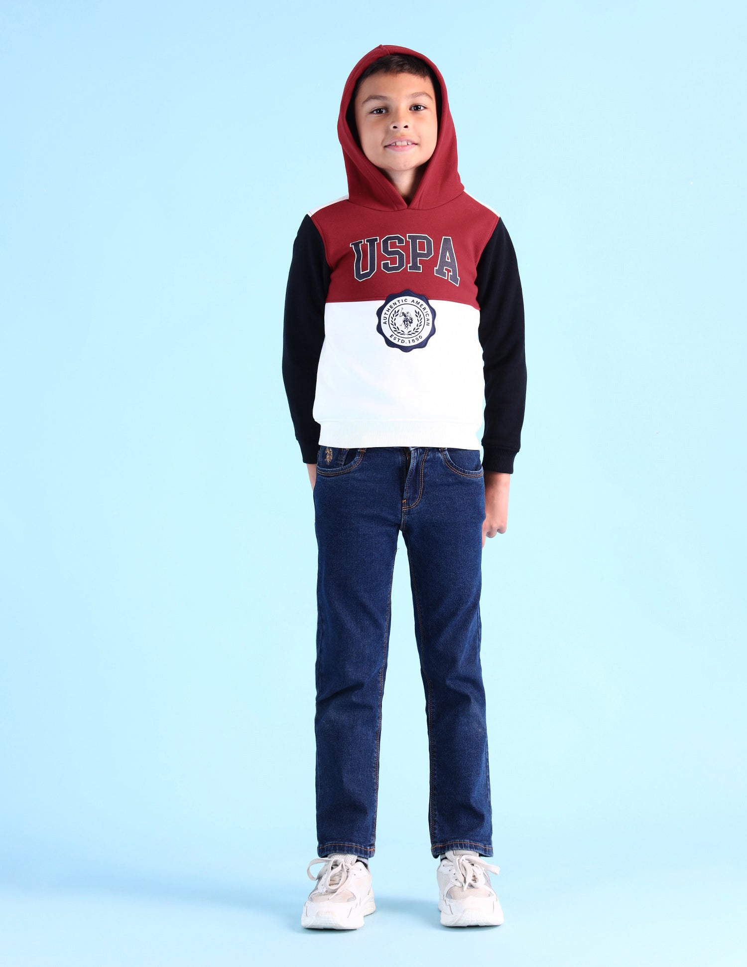 Boys Brand Printed Hooded Sweatshirt Red - U.S. POLO ASSN. | Large