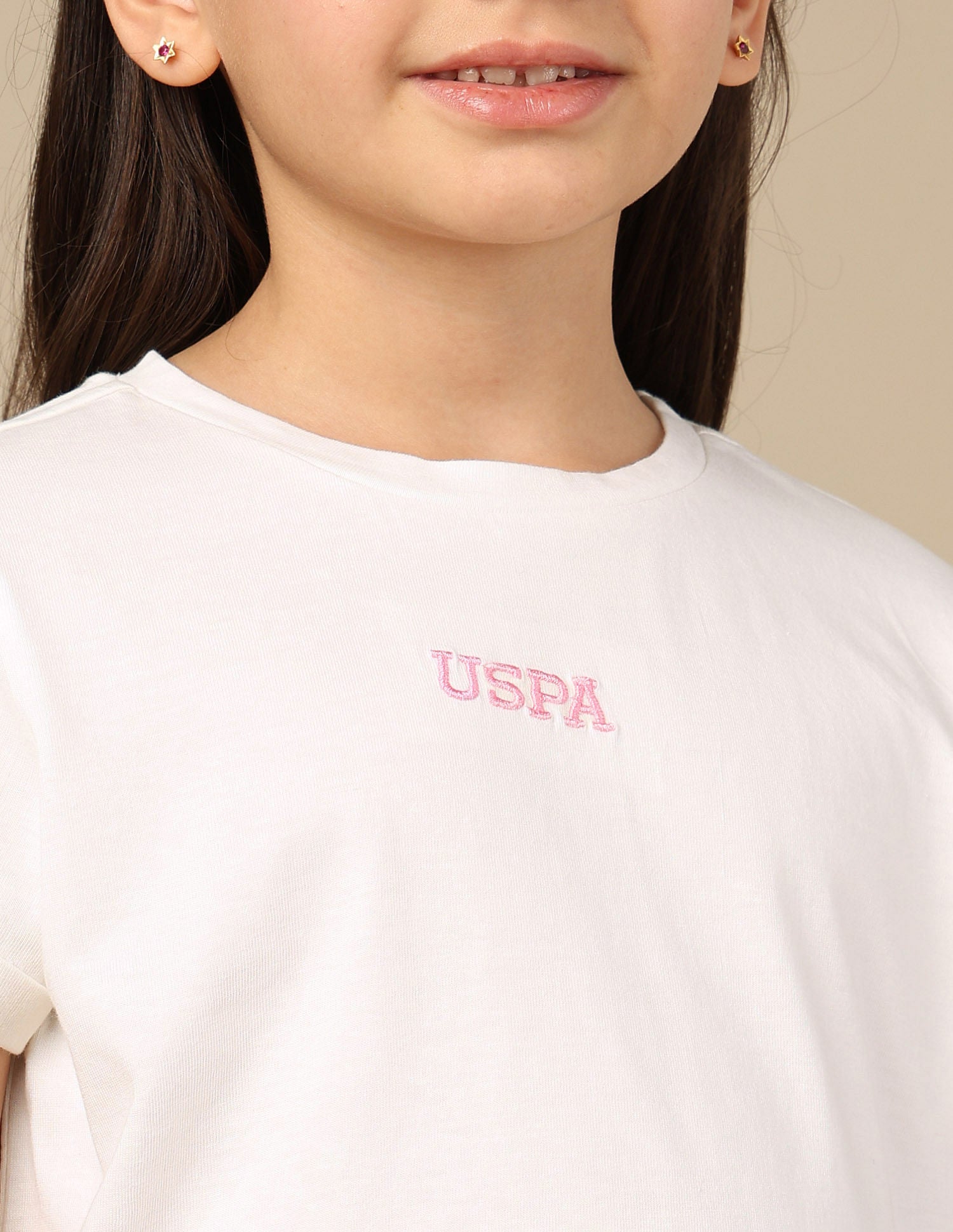 Girls Brand Printed T-Shirt White - U.S. POLO ASSN. | Large