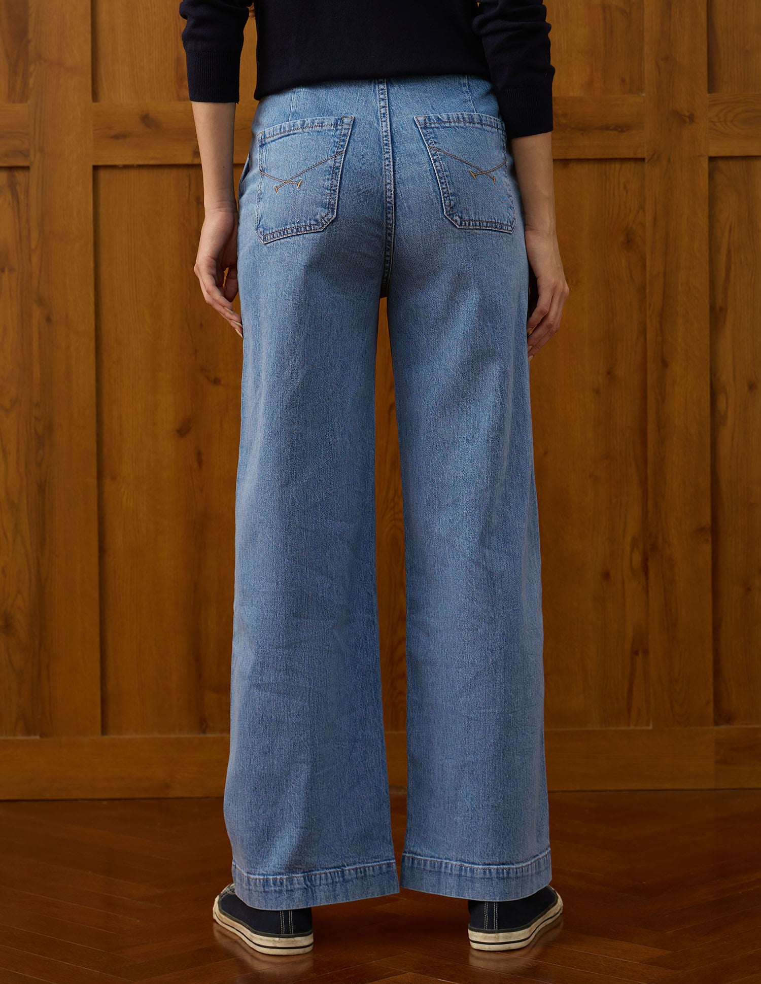 High Rise Wide Leg Fit Jeans Blue - U.S. POLO ASSN. | Large