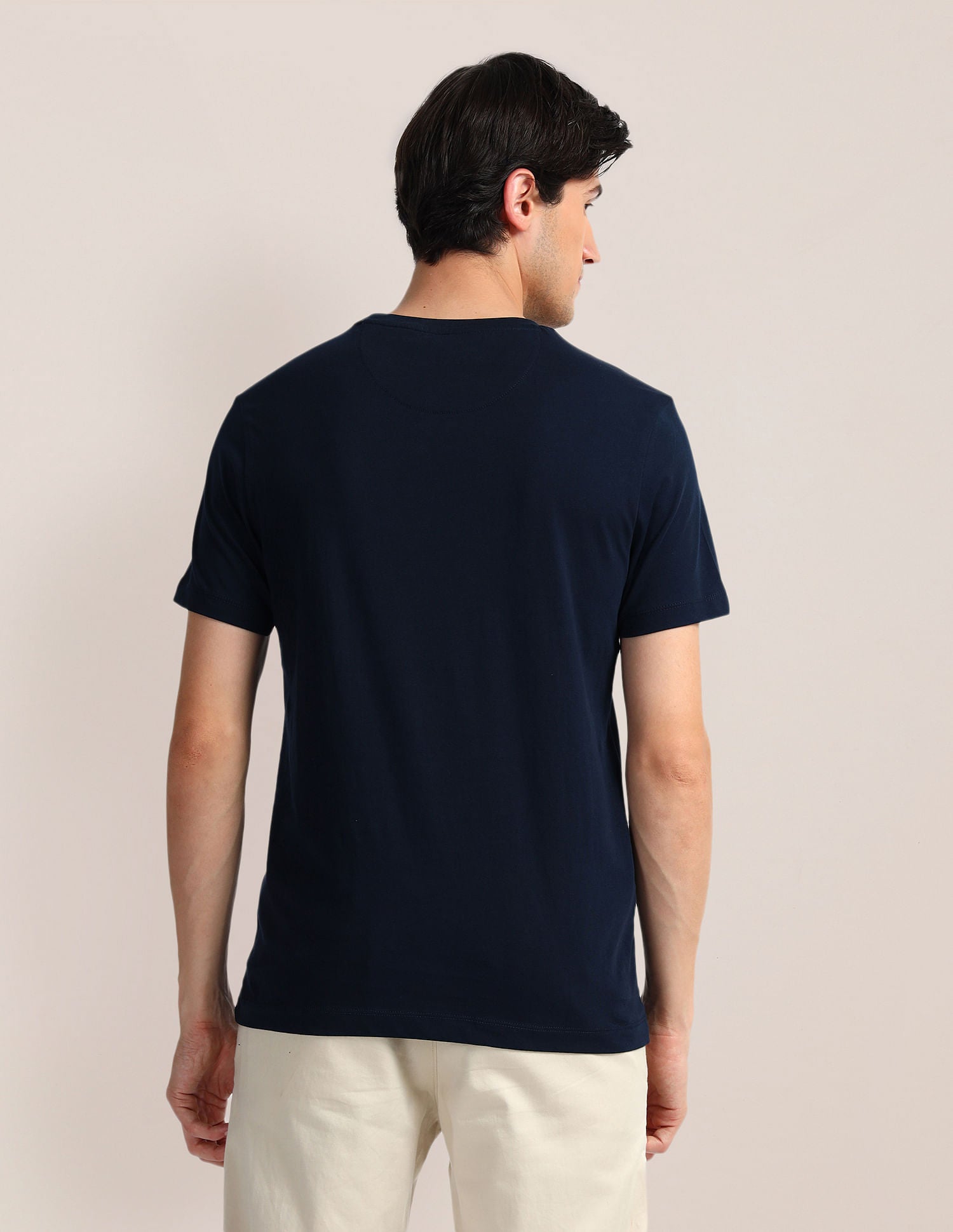 Brand Print Slim Fit T-Shirt Navy - U.S. Polo Assn. India | Large