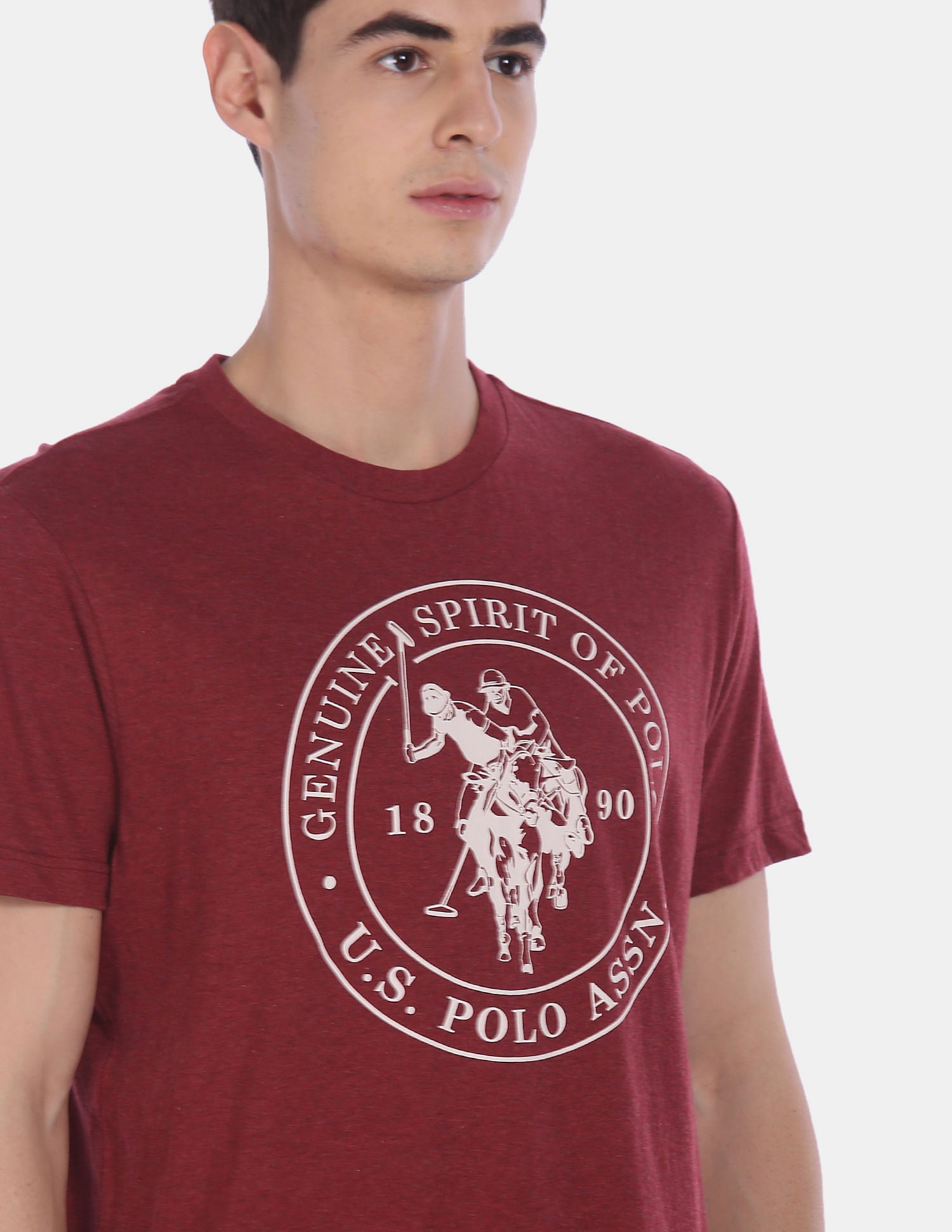 Comfort Fit Printed I643 Lounge T-Shirt - Pack Of 1 Maroon - U.S. POLO ASSN. | Large