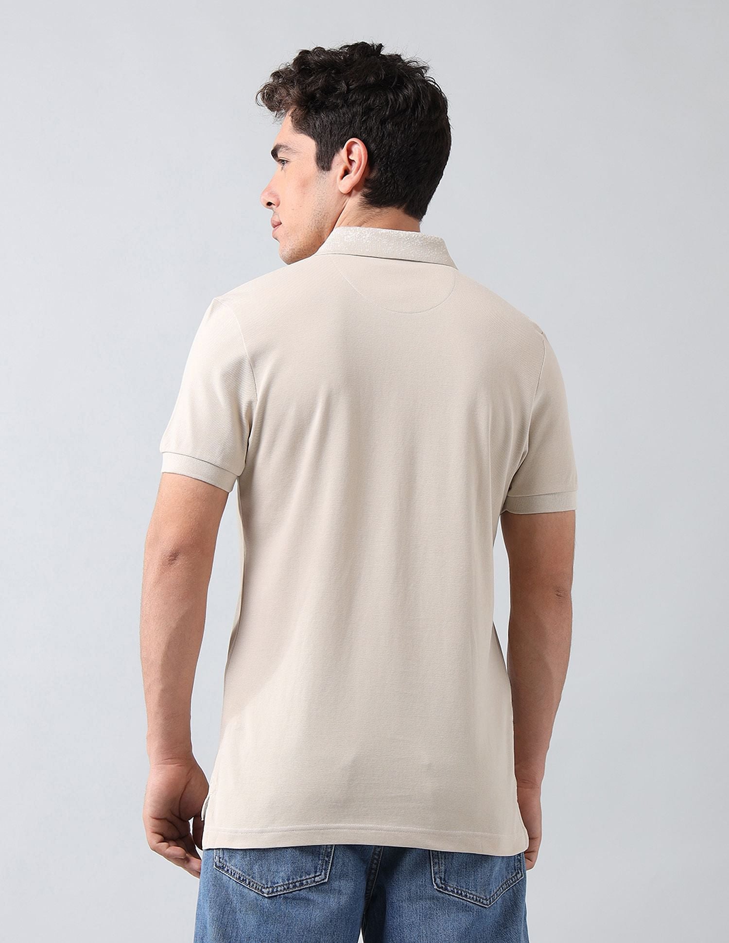Muscle Fit Pure Cotton Polo Shirt Beige - U.S. Polo Assn. India | Large