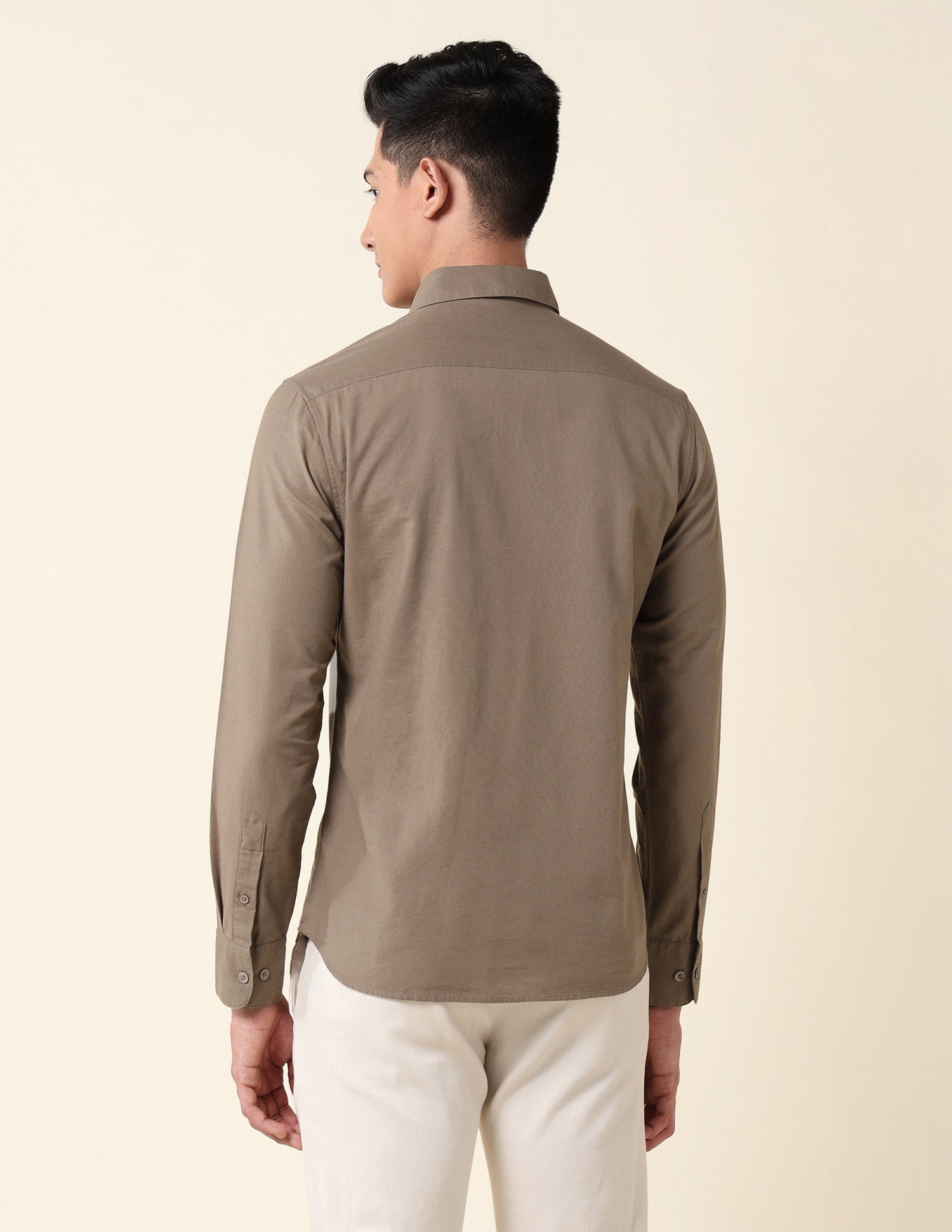 Tailored Fit Twill Shirt Brown - U.S. Polo Assn. India | Large