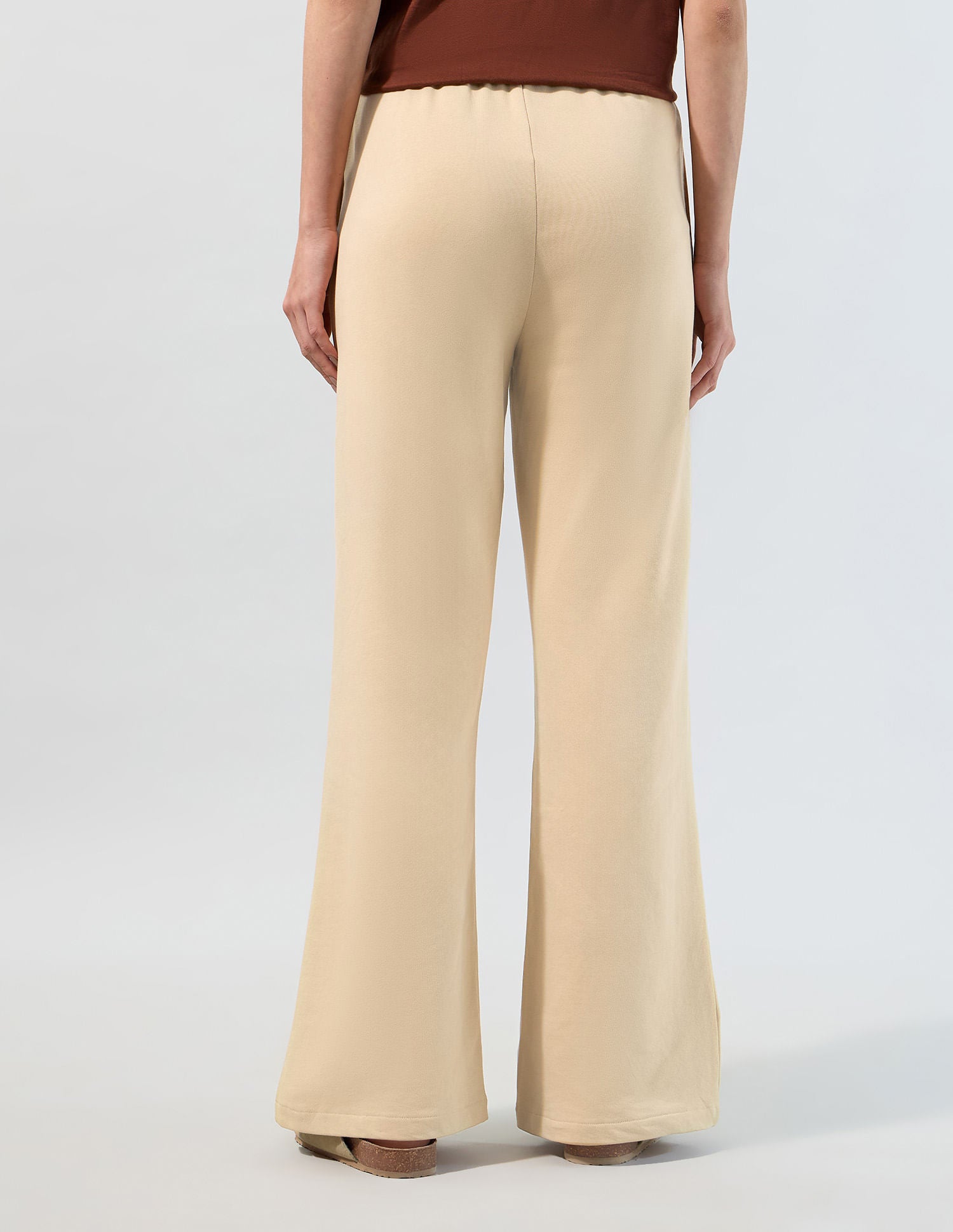 Wide Leg Fit Solid Trousers Beige - U.S. POLO ASSN. | Large