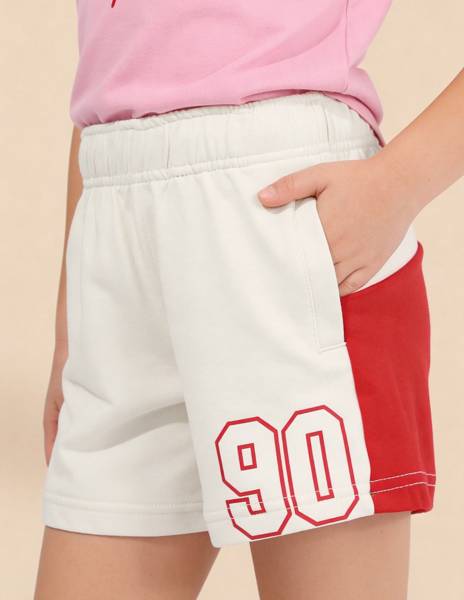 Colour Blocked Mid Rise Shorts Red - U.S. Polo Assn. India | Large