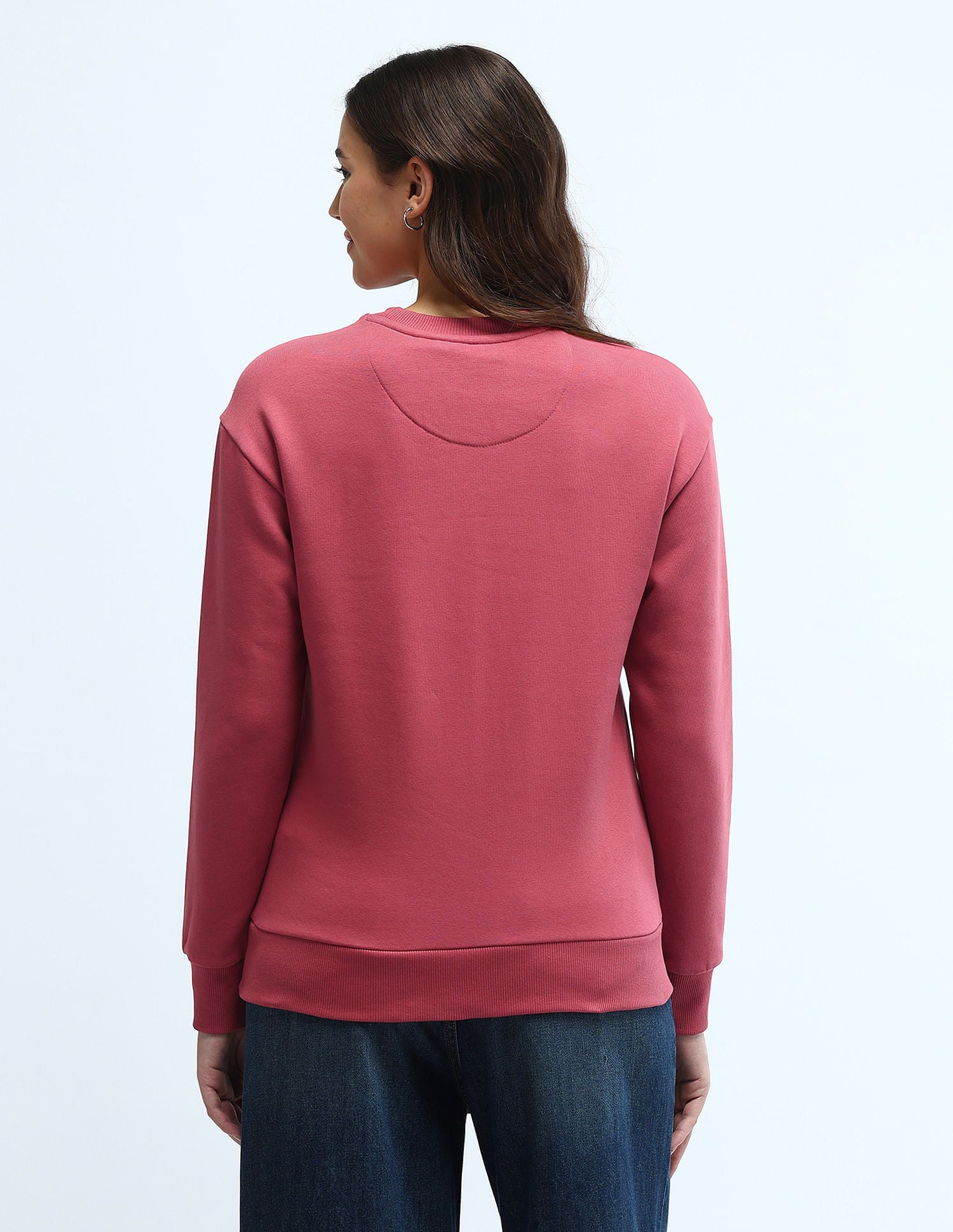 Brand Printed Regular Fit Sweatshirt Pink - U.S. Polo Assn. India | Large