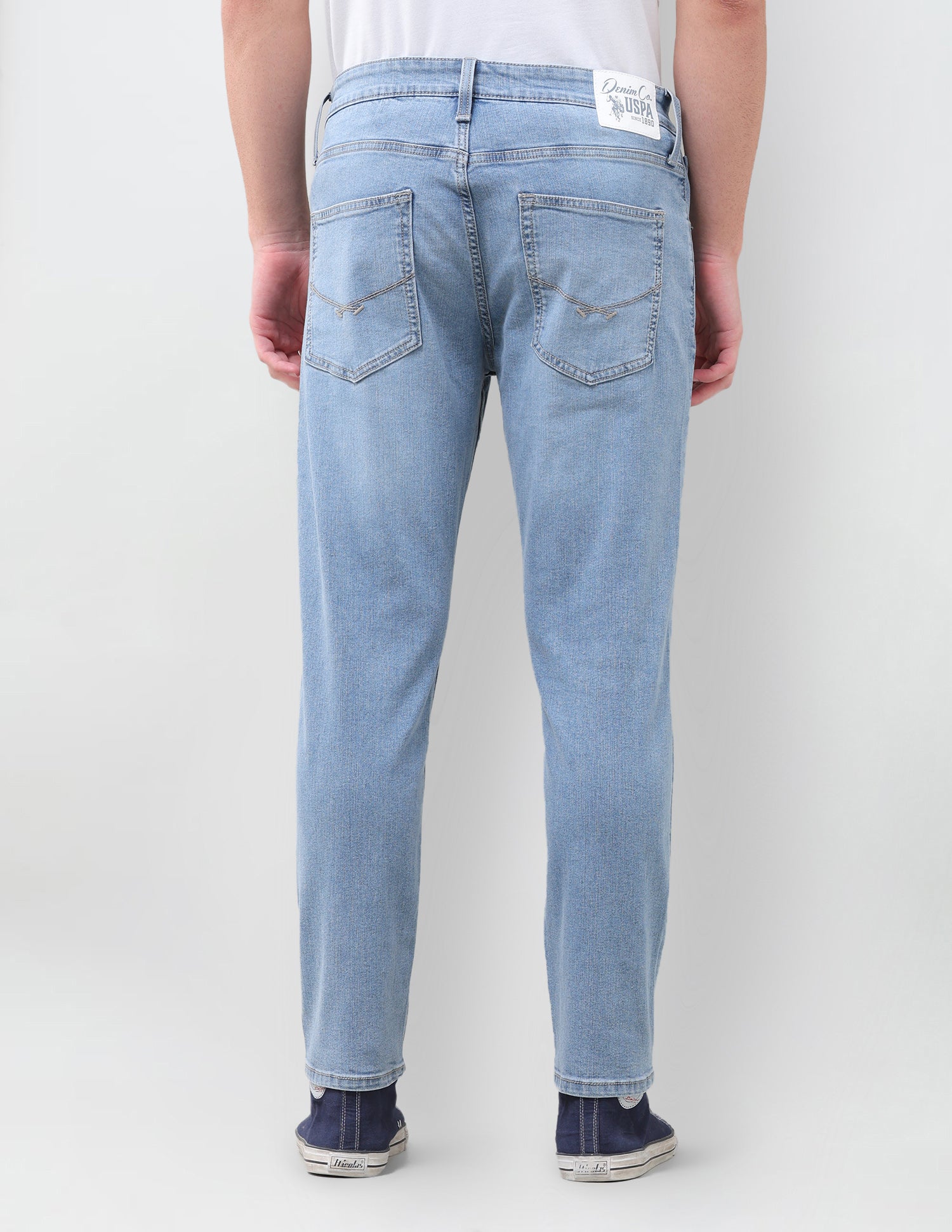Cole Comfort Cropped Fit Blue Jeans Light Indigo - U.S. Polo Assn. India | Large