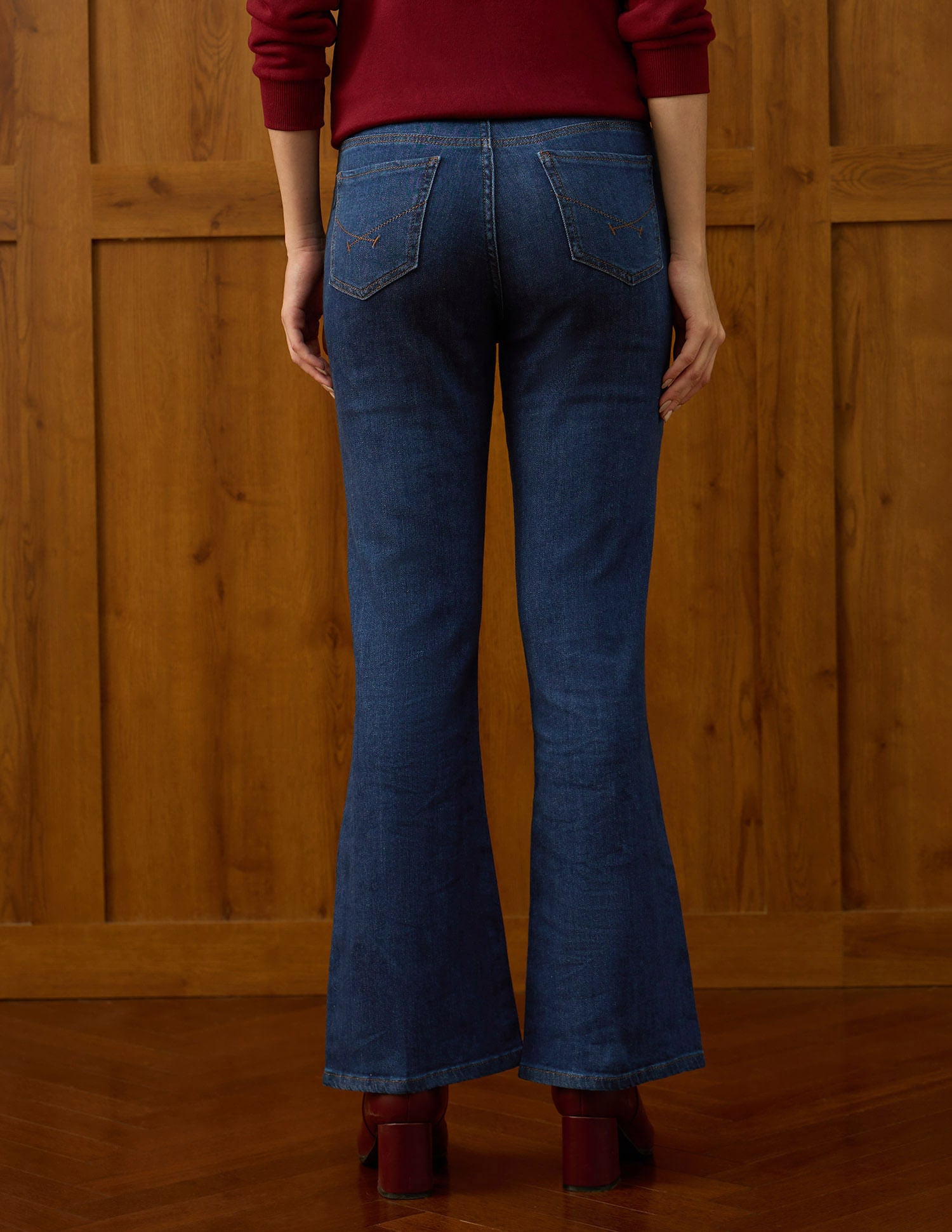 High Rise Flared Jeans Blue - U.S. POLO ASSN. | Large