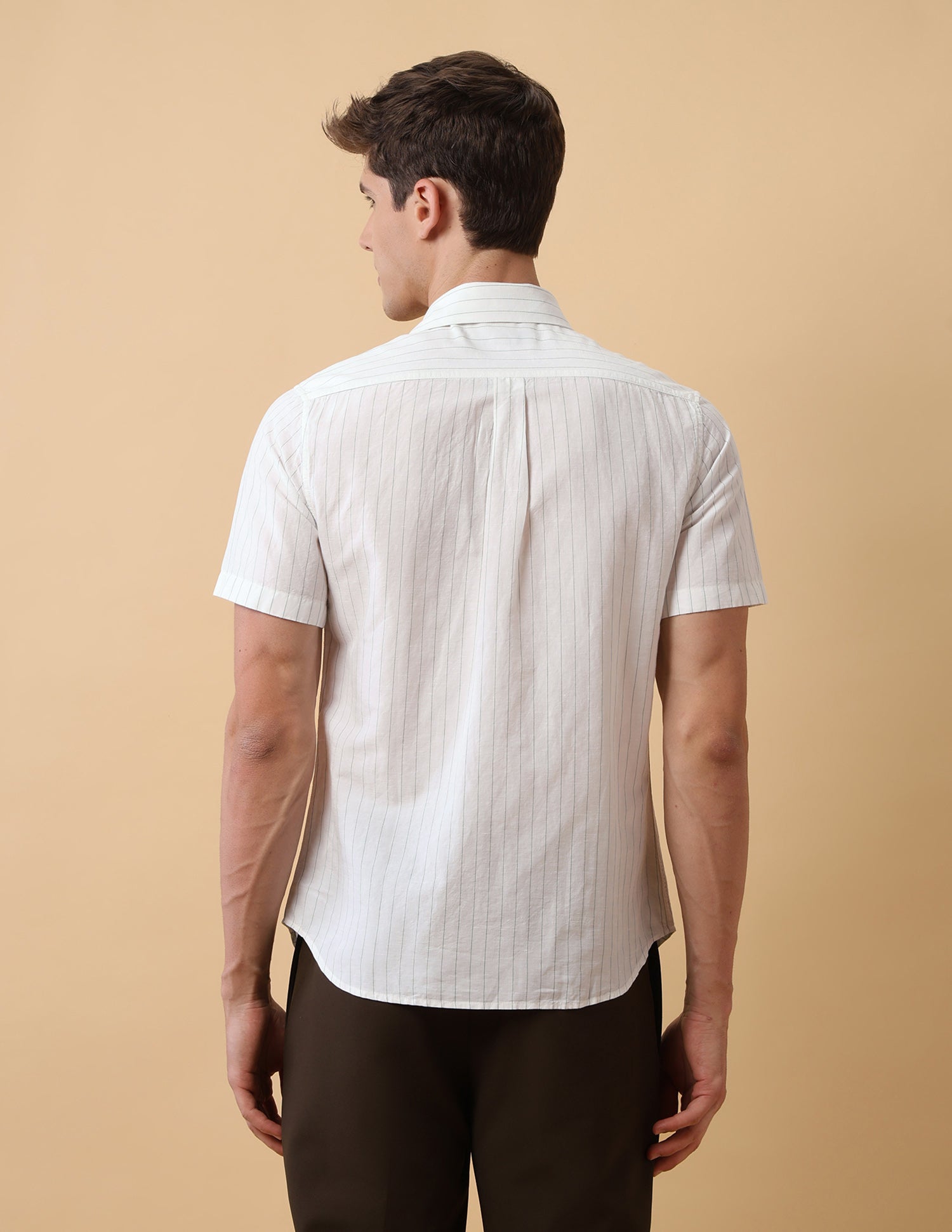 Pacho X Vertical Striped Regular Fit Shirt Green - U.S. Polo Assn. India | Large