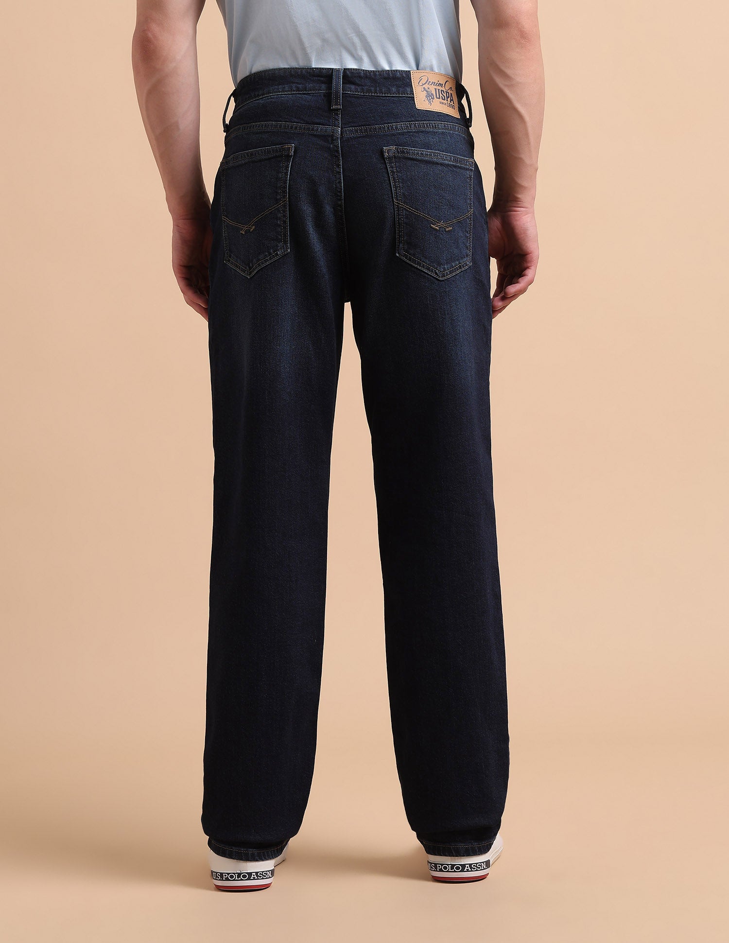 Shawn Relaxed Fit Blue Jeans Mid Blue - U.S. POLO ASSN. | Large