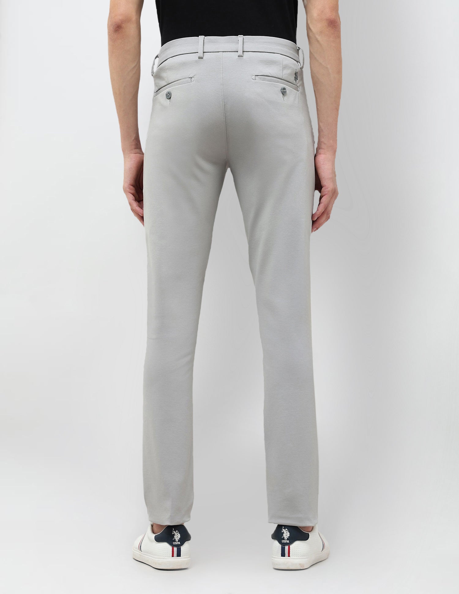 Mid Rise Slim Fit Trousers Grey - U.S. POLO ASSN. | Large