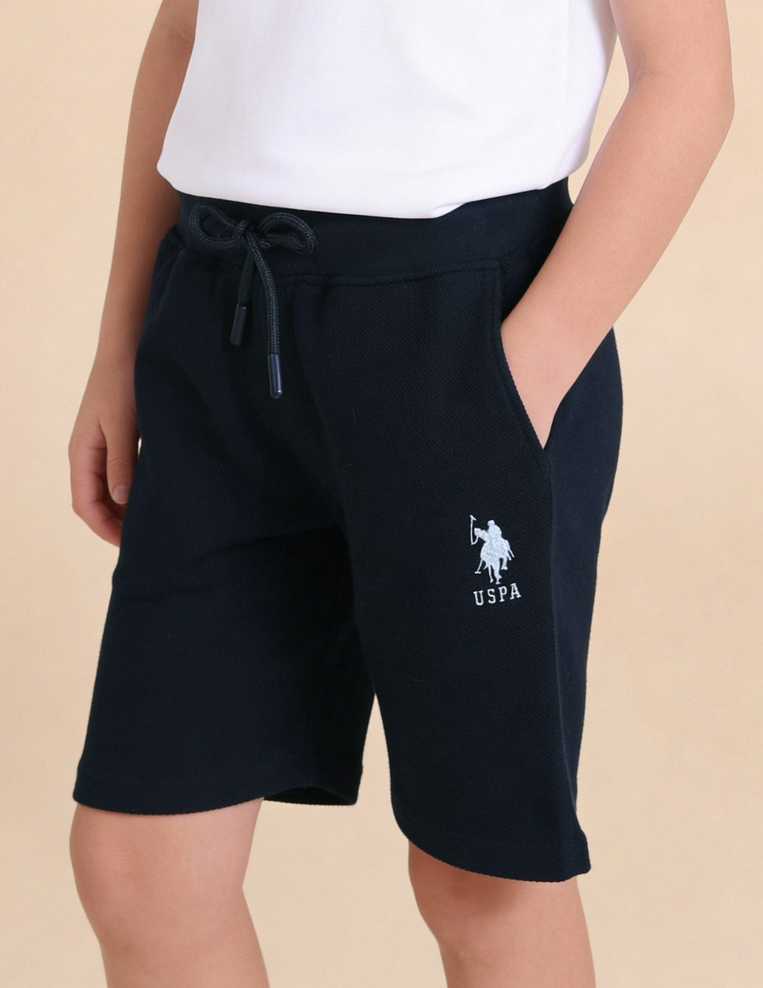 Solid Regular Fit Shorts Navy - U.S. Polo Assn. India | Large