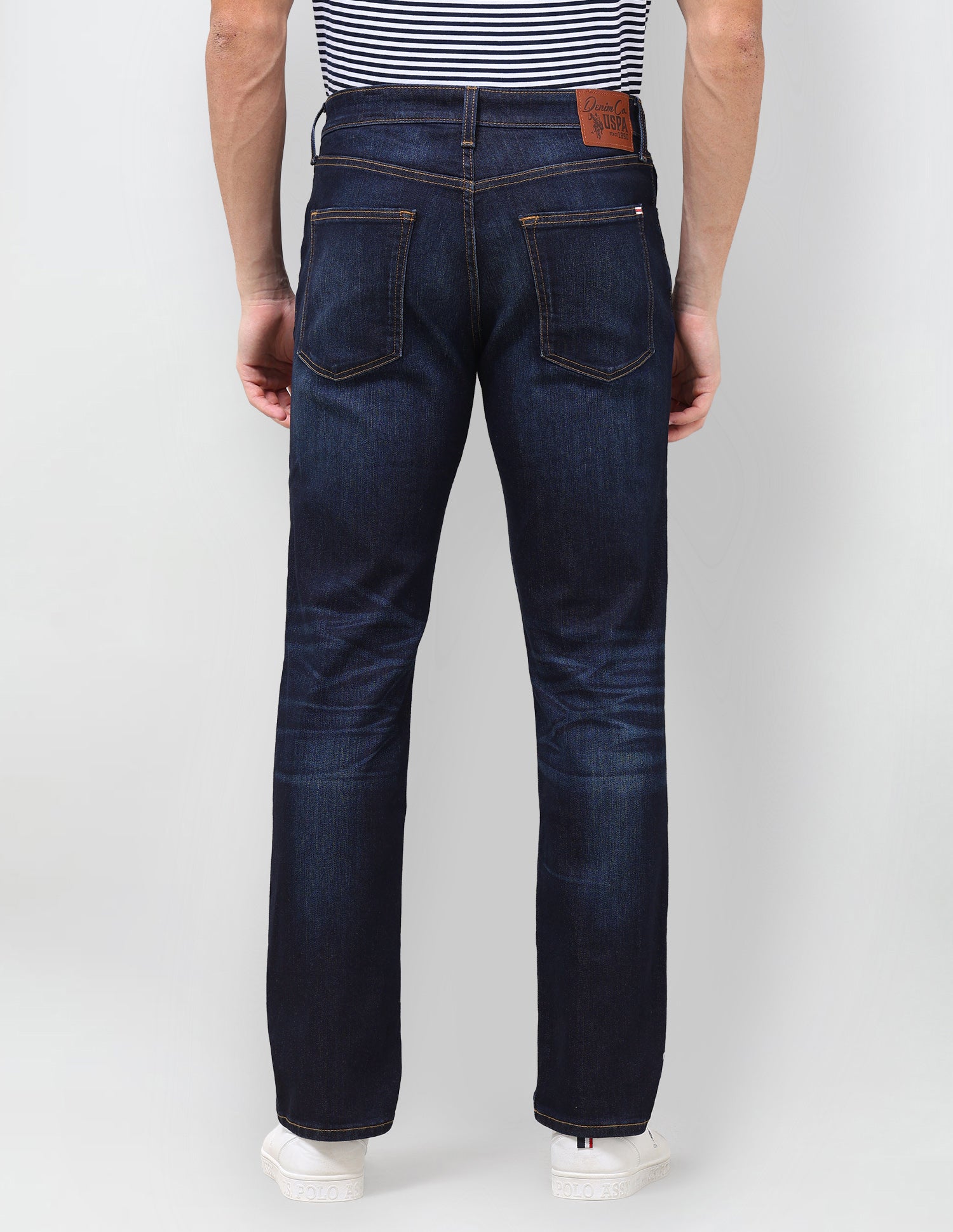 Pacho X Harold Slim Straight Fit Blue Jeans Mid Blue - U.S. Polo Assn. India | Large