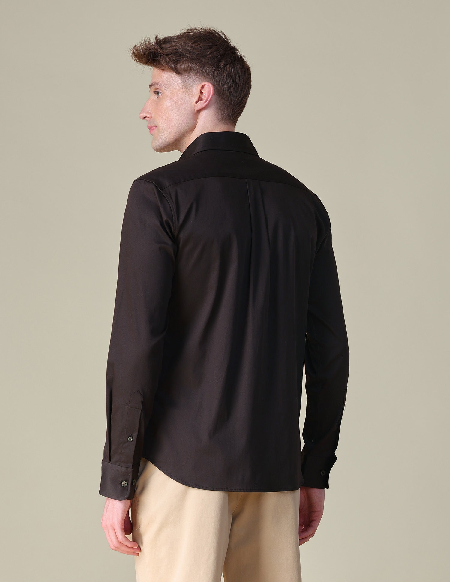 Satin Tailored Fit Shirt Choco - U.S. POLO ASSN. | Large