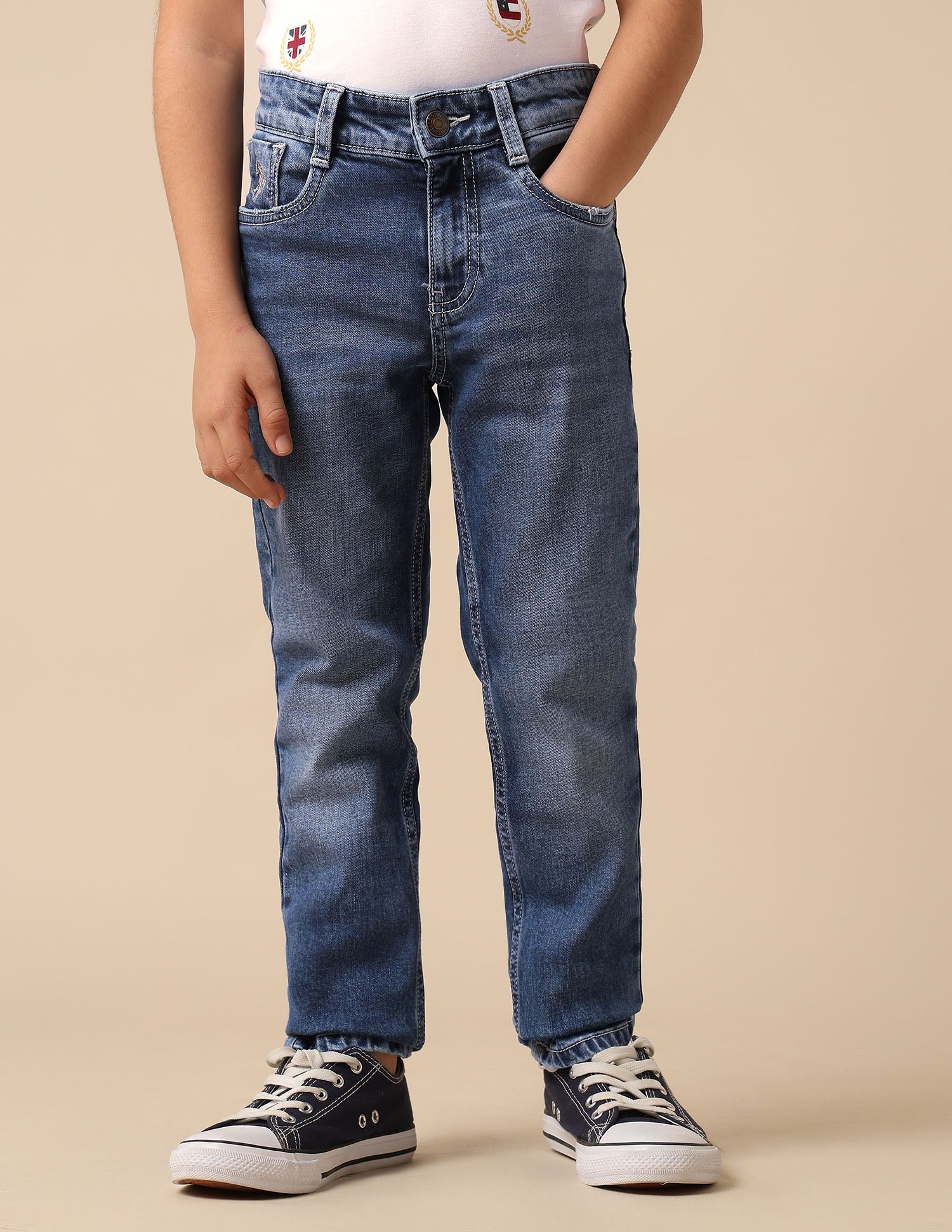 Boys Whiskered Slim Fit Jeans Dark Blue - U.S. POLO ASSN. | Large